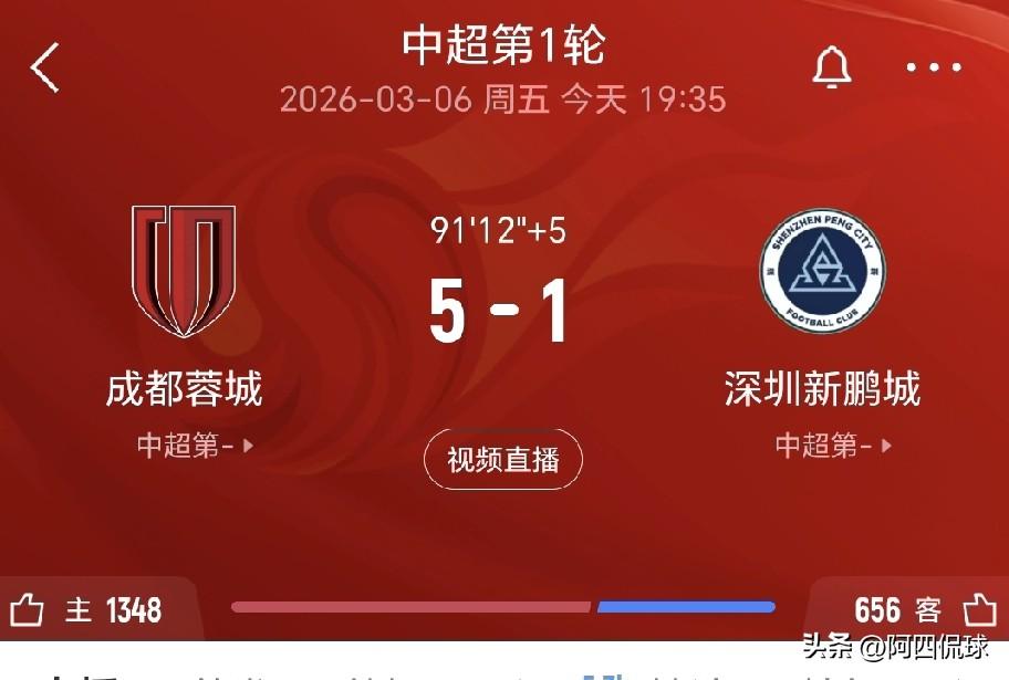 谁说徐正源、周定洋、提莫走了，成都蓉城就要垮了可能要降级？第一场比赛，新主教练约