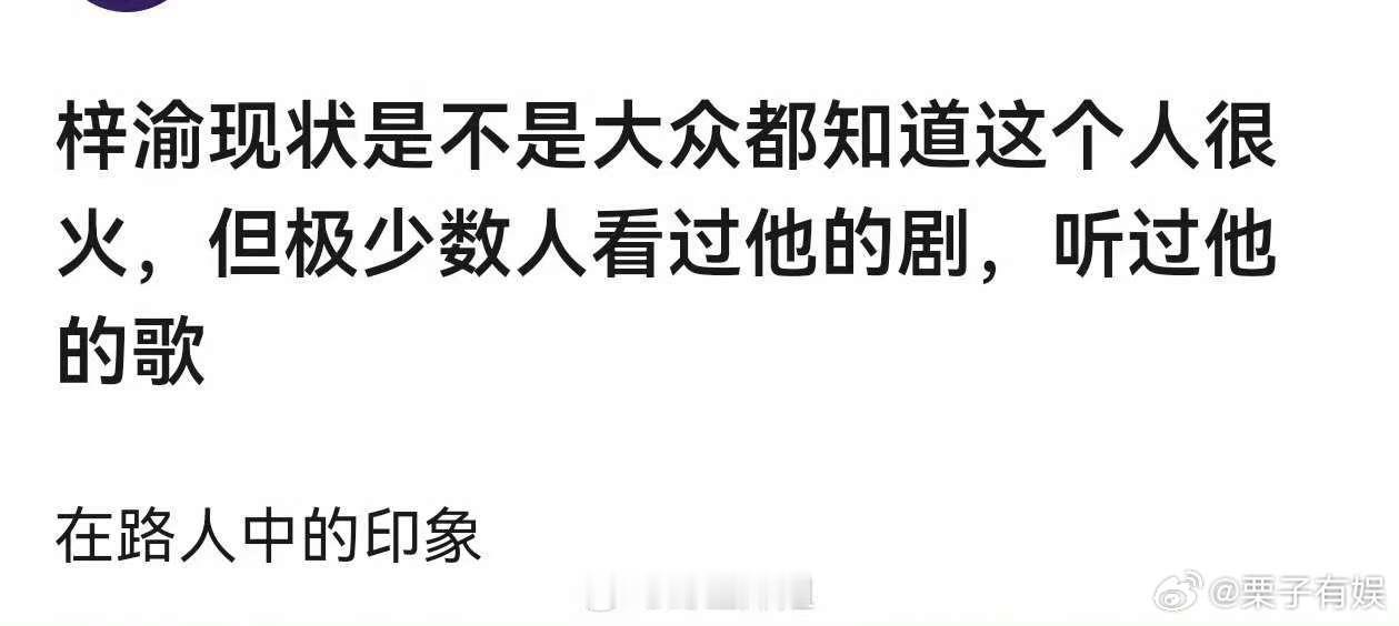 梓渝在路人中的印象路人对梓渝的印象梓渝在路人中的印象，如何，