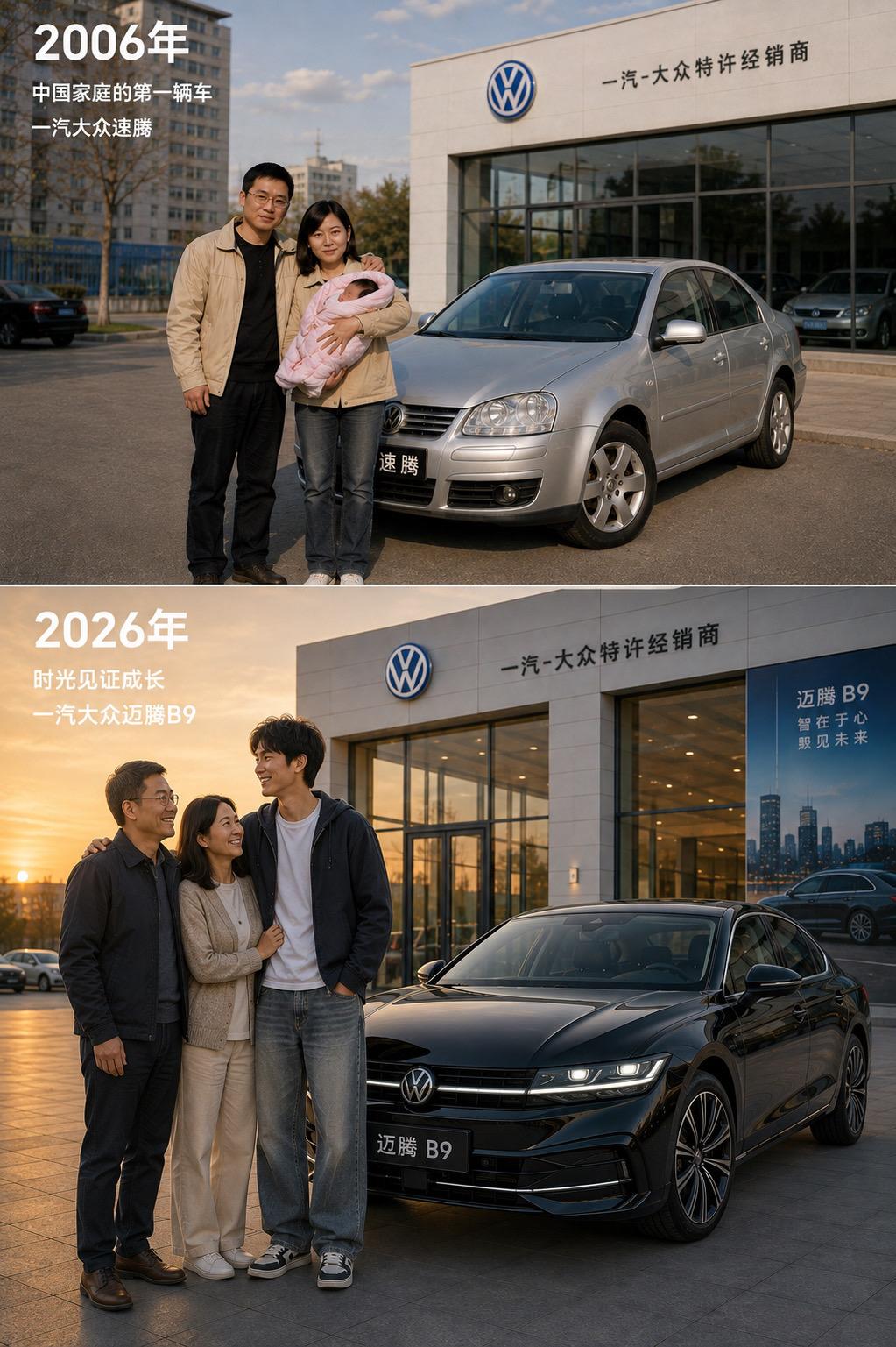 很多中国家庭的第一辆车，是一汽大众速腾，20年后，依然选择一汽大众。大众 一汽大