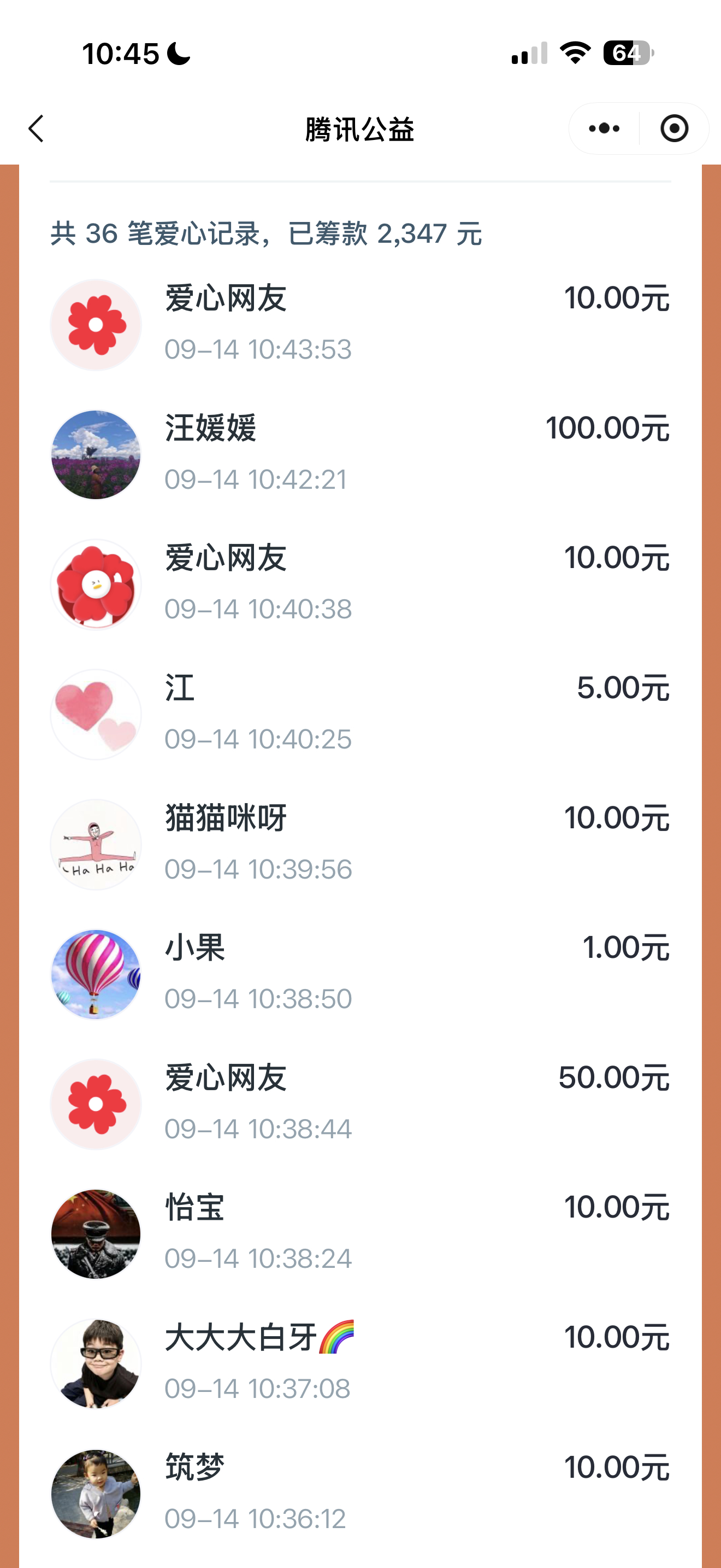学校组织捐款，我一看这个捐款明细，我就心里有数了，这种捐100的估计就是教师和职