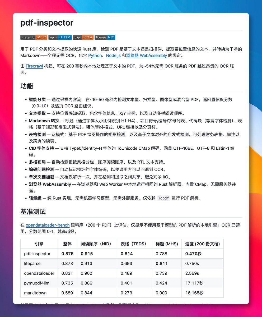 PDF 提取这事，很多人第一步就跑偏了。
拿到一个 PDF，习惯性先上 OCR。