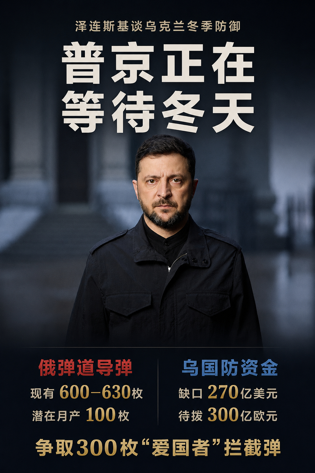 泽连斯基近日访谈说：俄罗斯每年可能生产多达1300枚弹道导弹。目前，他们拥有60