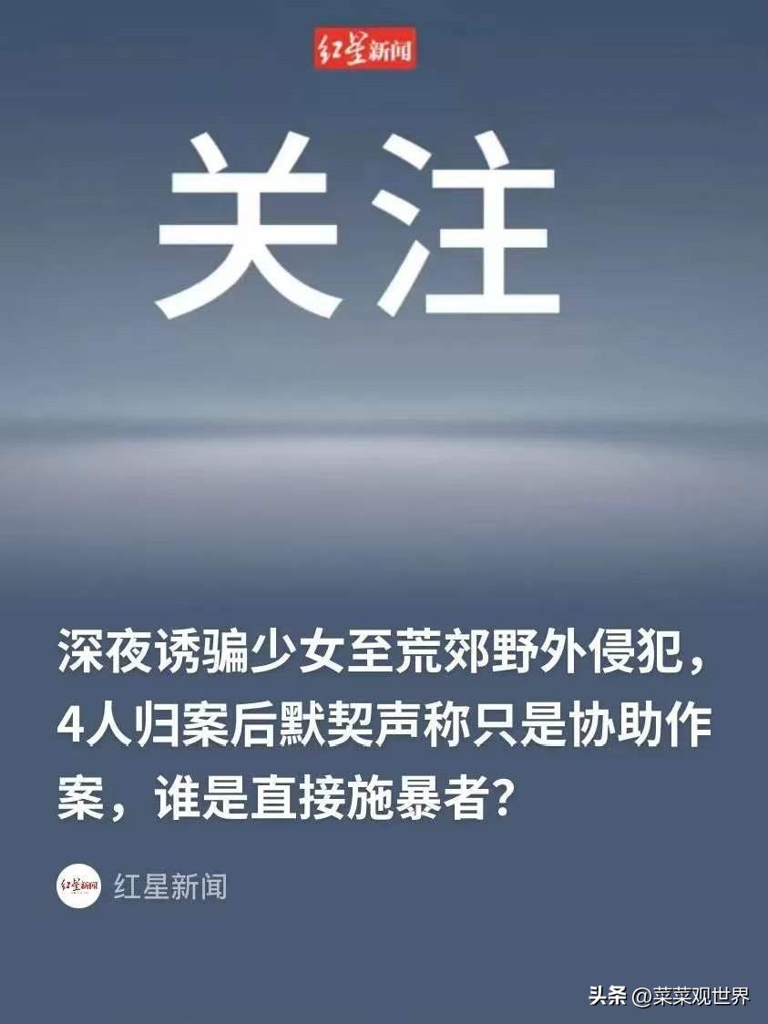 广东茂名，4名男子深夜将一名未成年女孩骗到荒郊野外，而后，2人强行按住女孩的手脚