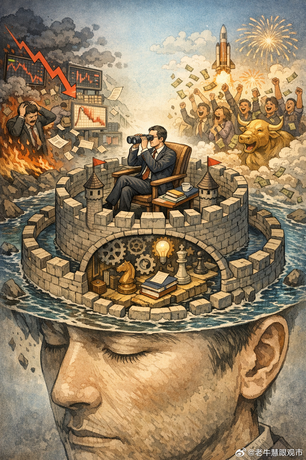 老牛的子夜沉思 伟大投资者真正的护城河：不是智商，不是学历，而是心智壁垒投资圈里