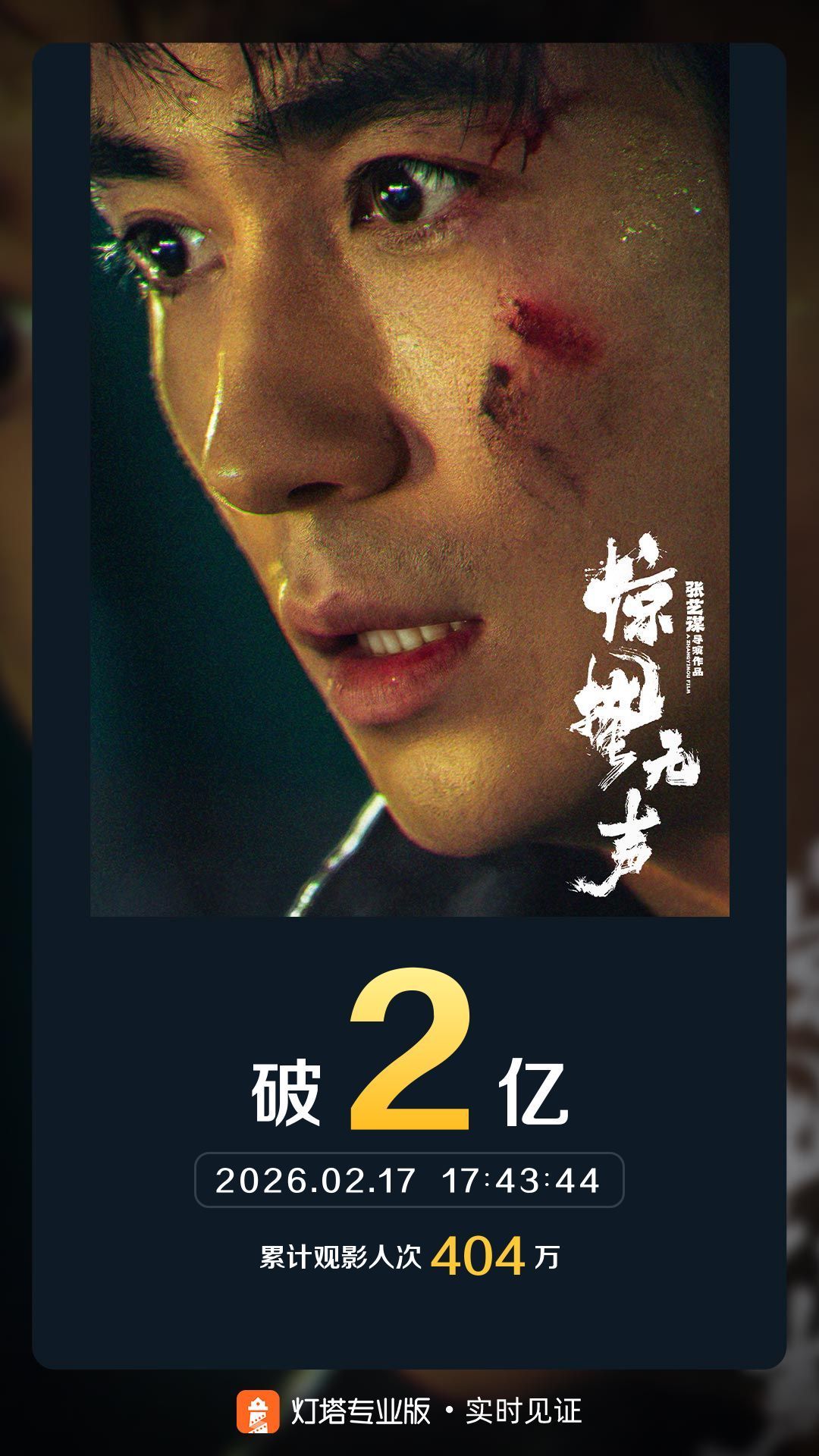 惊蛰无声票房破2亿恭喜朱一龙首次领衔主演春节档电影惊蛰无声票房破2亿！朱一龙演技