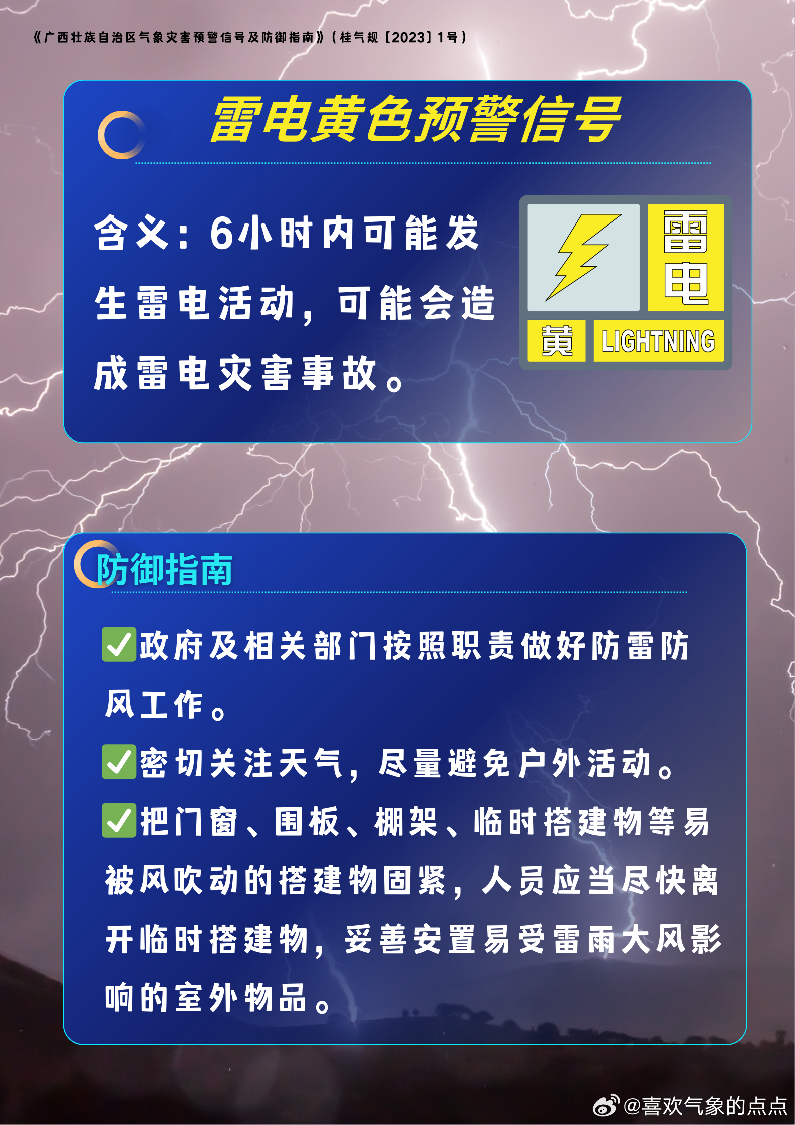武鸣区气象台5日2时50分发布雷电黄色预警信号：目前雷雨云团正逐渐靠近武鸣区府城