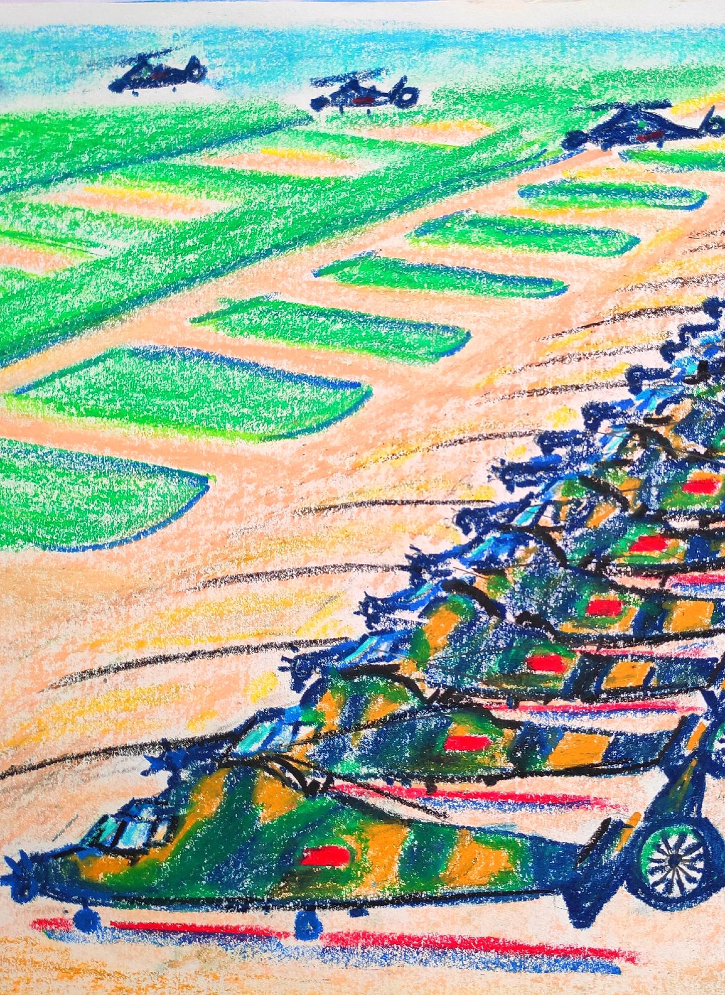 回顾经典阅兵空中梯队陆军航空兵突击梯队回顾经典画风突变