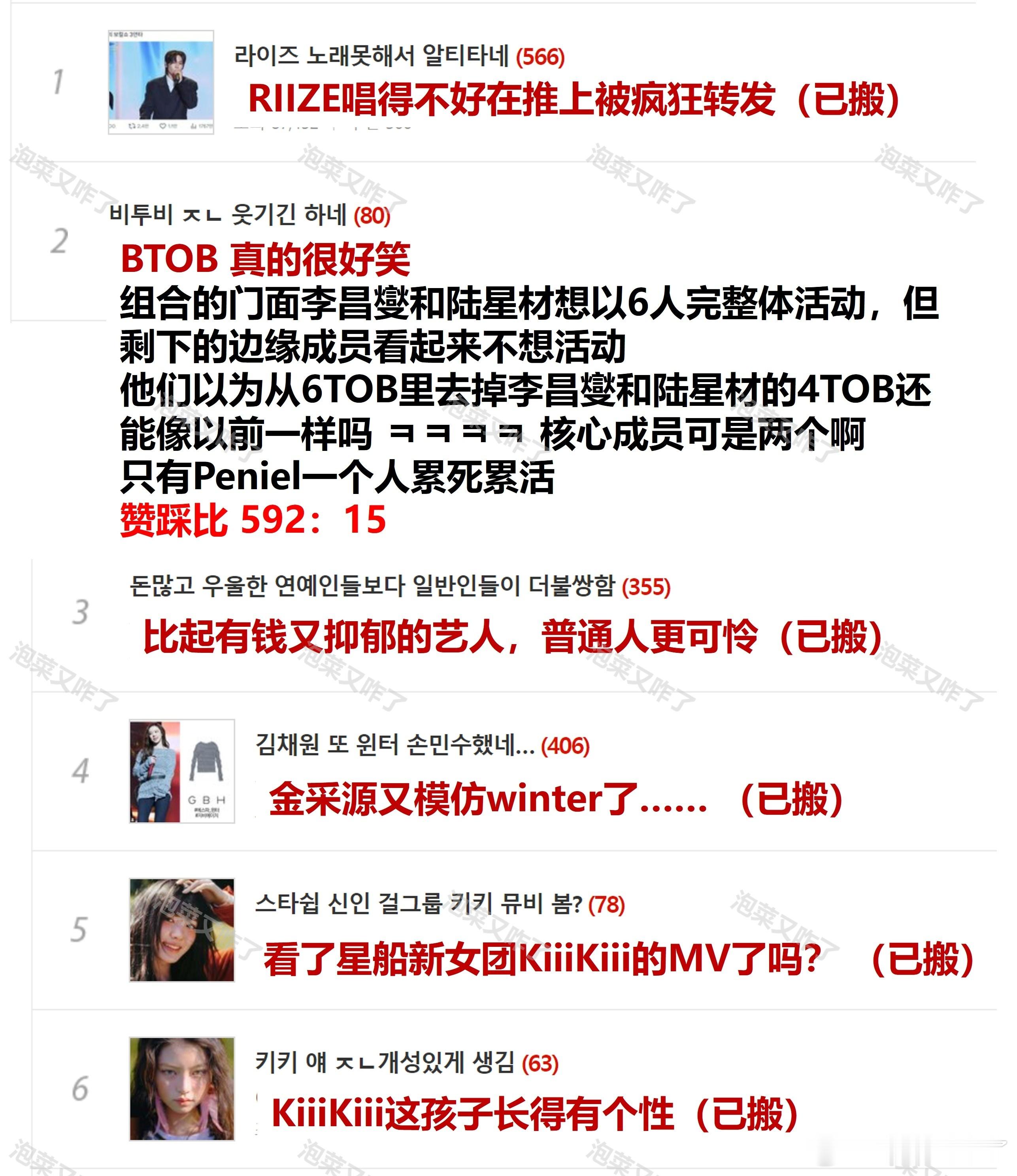 pann🔥娱乐板块日榜TOP10-250217未搬-BTOB 真的很好笑（还是