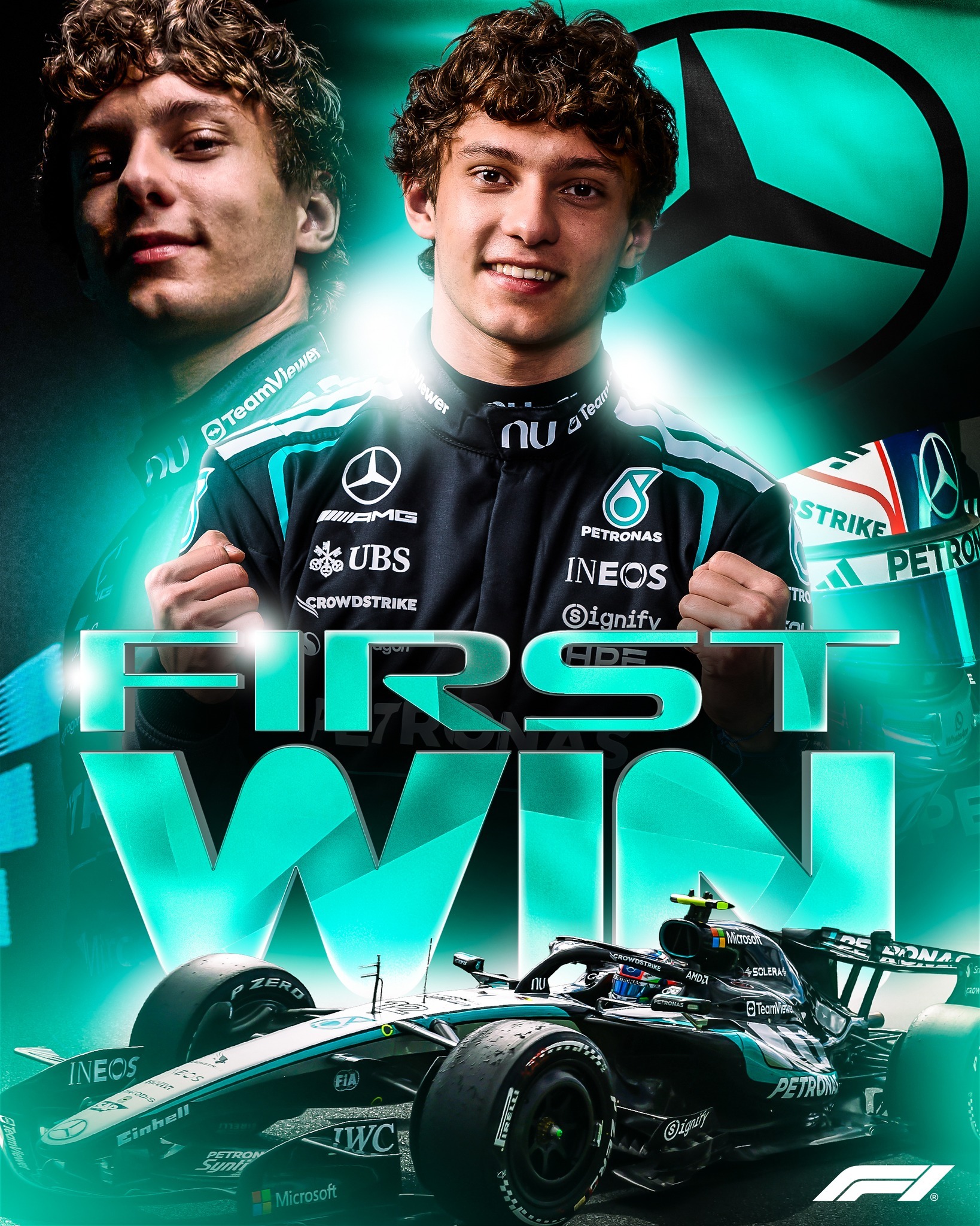 安东内利首冠，跟中国有缘分！今天错过见面会太可惜了，拿到签名的话可是非常具有纪念