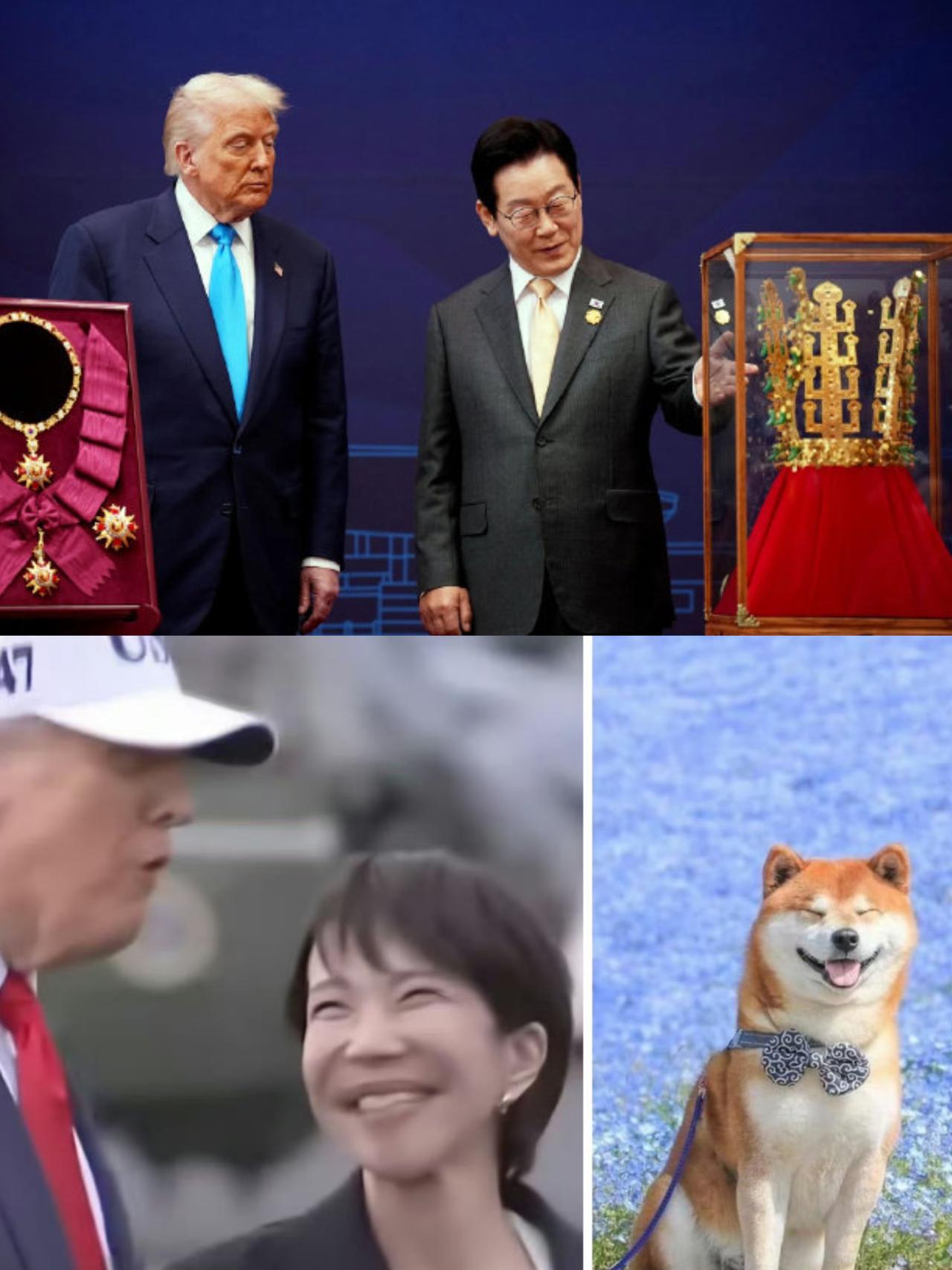 李在明确实比尹锡悦厉害，为了取悦美国总统，直接打造王冠当礼物。此外，本次会晤，韩