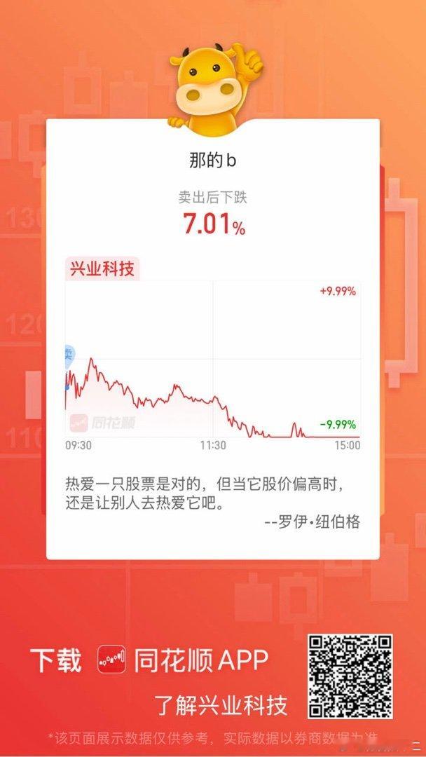 同花顺兴业科技买到一只牛股 