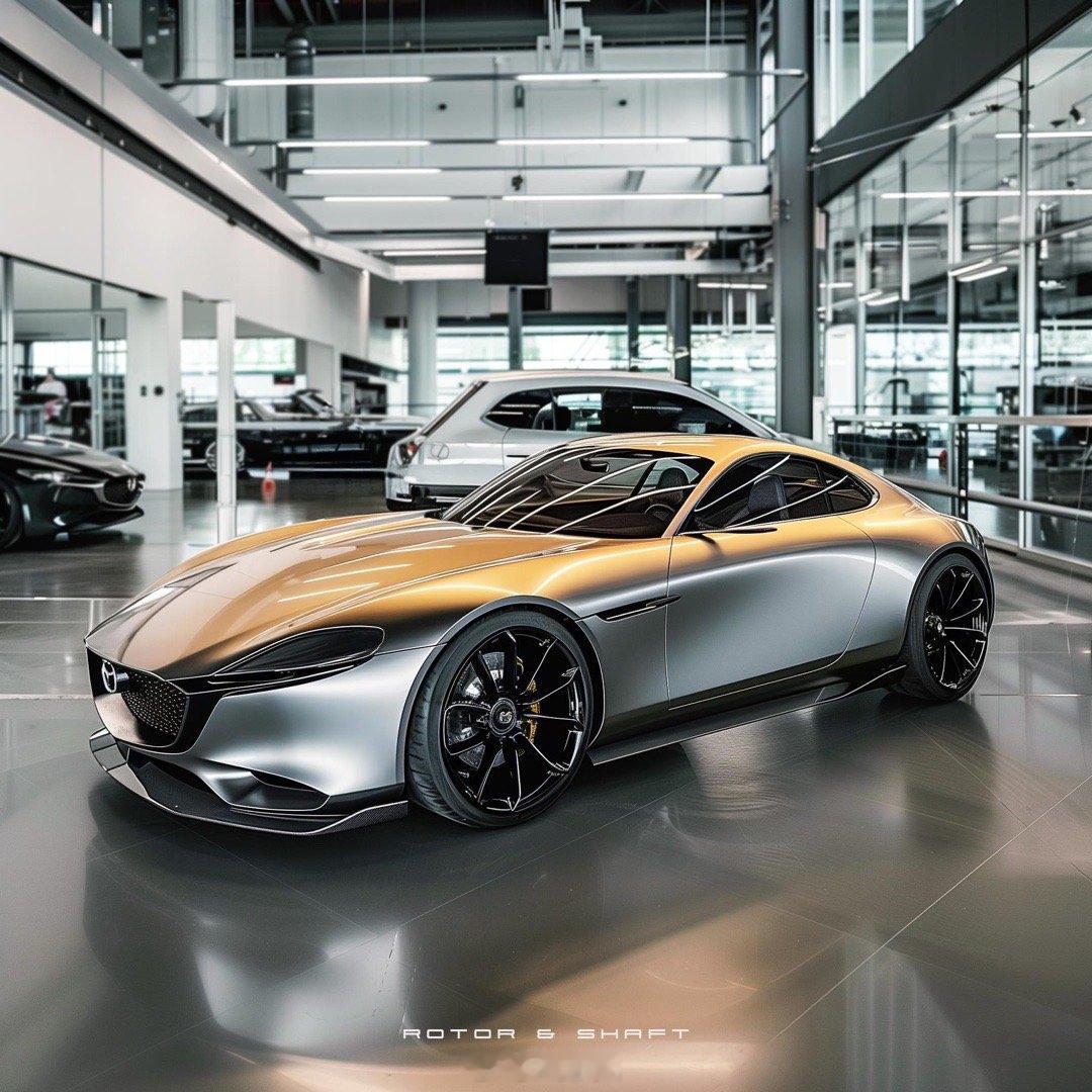 两款AI生成的RX跑车，马自达要是想复活RX跑车，造型设计肯定是不担心，就是转子