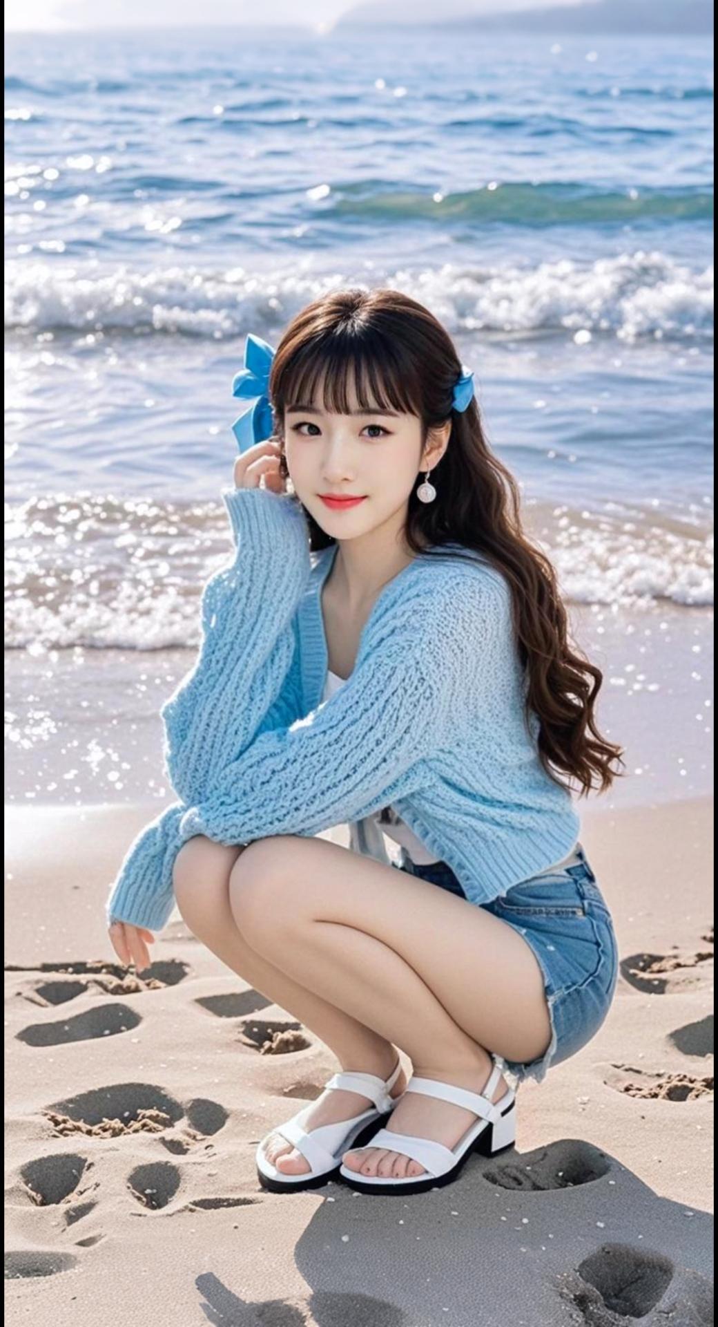 AI扩图 AI海滨蓝调