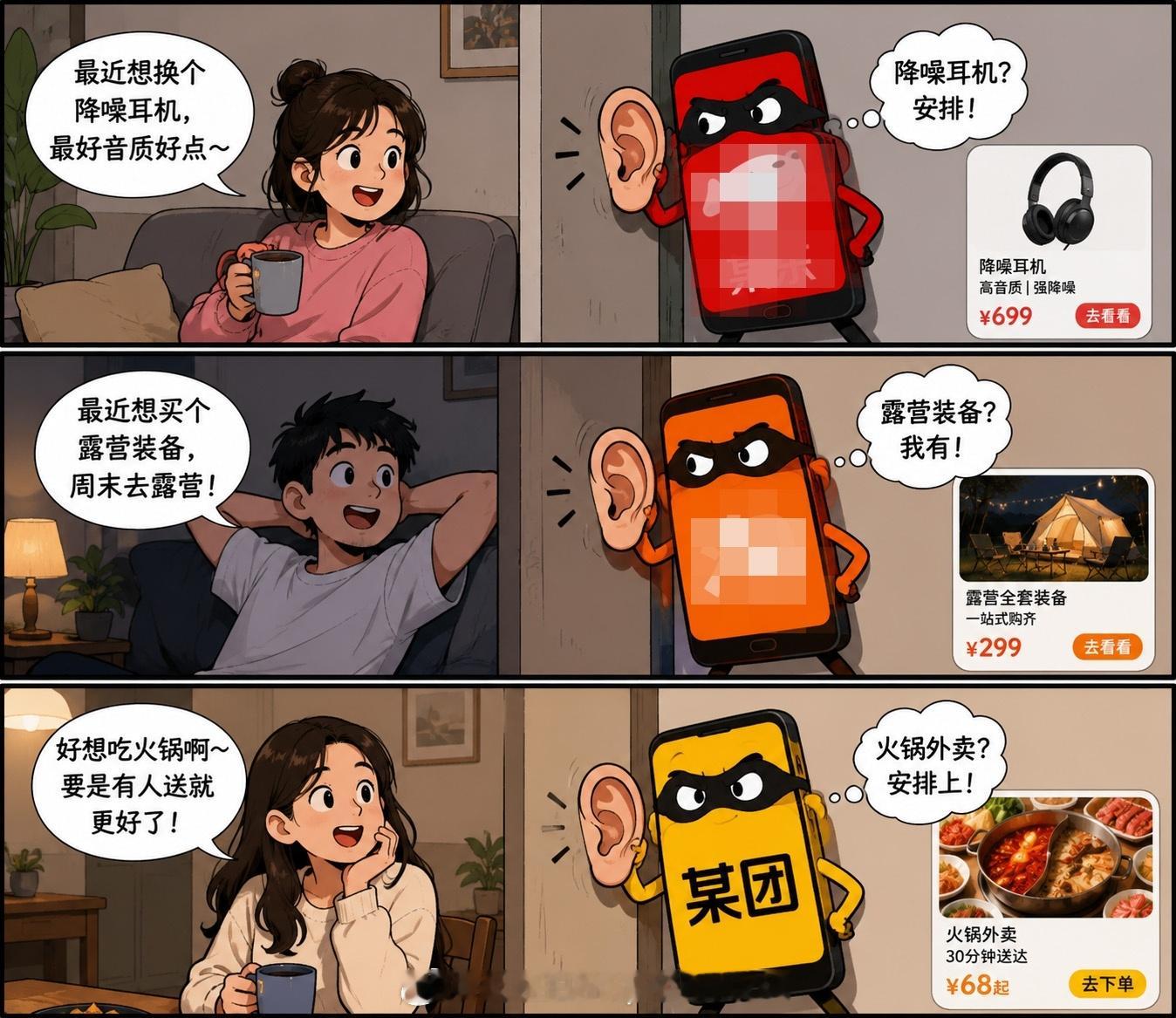 哪个App偷听最严重记忆犹新有次刚和朋友说要吃KFC，平时某团给的优惠券都是通用