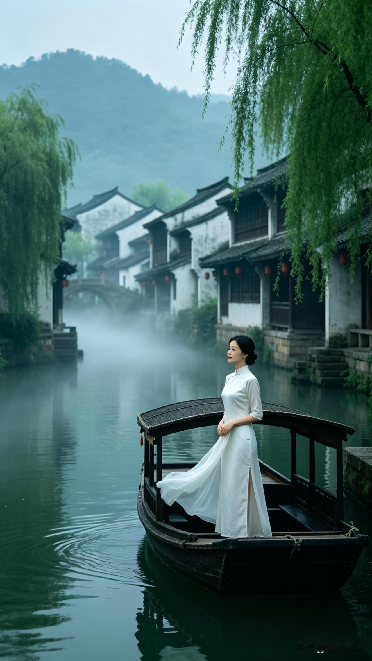 为了这句满意的上联，真是琢磨了好久！
翻遍了江南烟雨的记忆，删了又改，终于磨出了