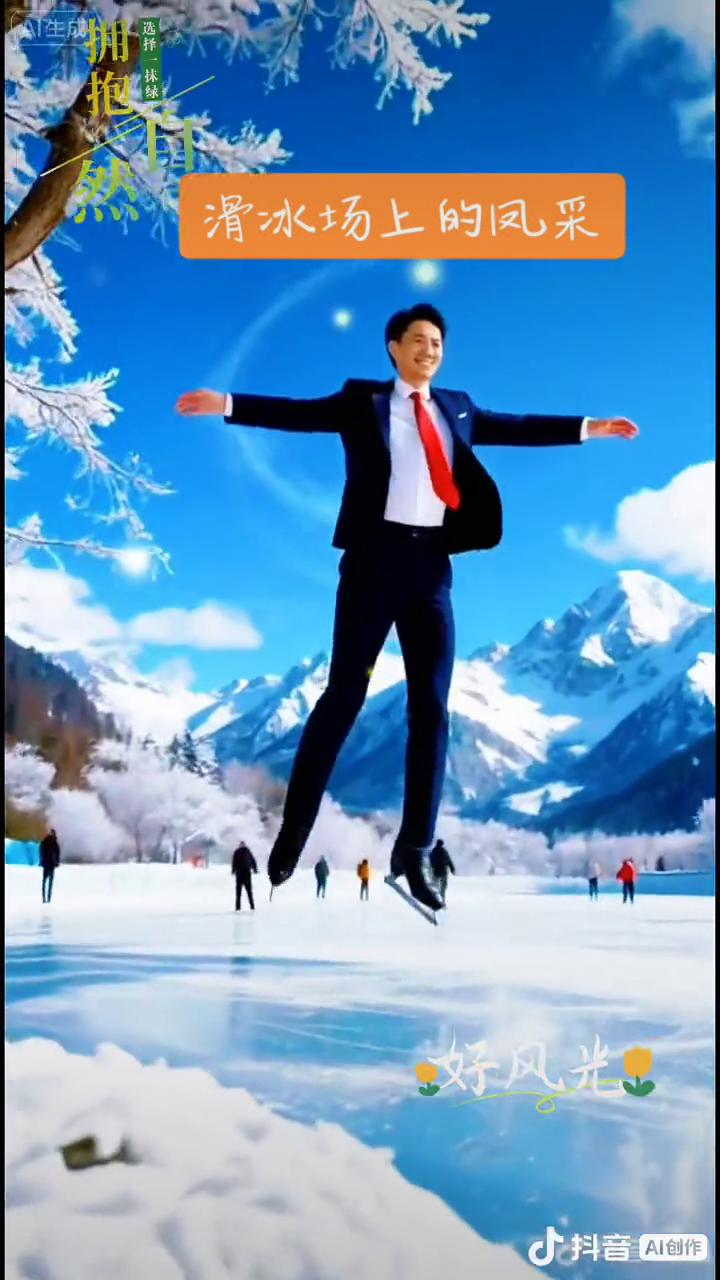 滑冰场上的风采。
好风光。
