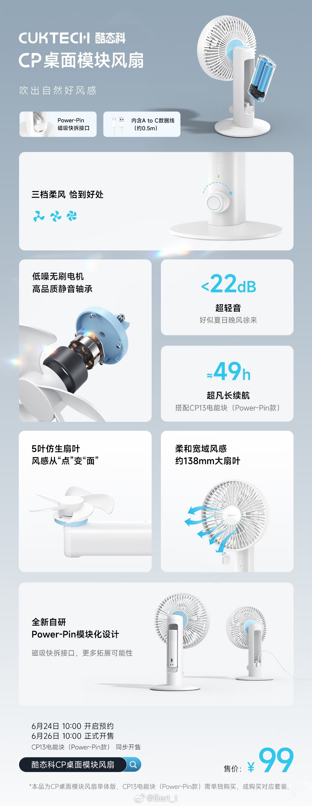 酷态科桌面风扇来了，大家觉得怎么样支持有线/无线两种供电模式切换，可单独购买CP