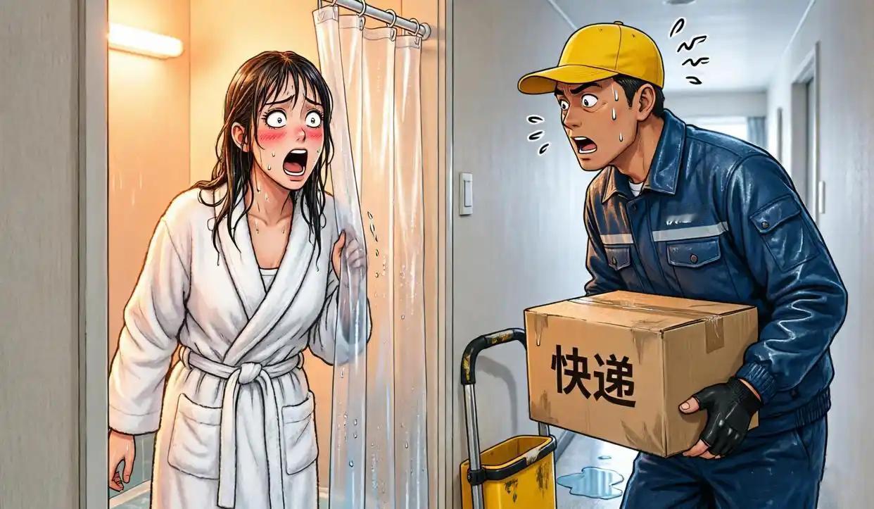 #被快递员看光女子称事发后长期失眠#女子洗澡不锁门，被上门取件的快递员看光，谁该