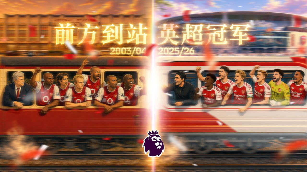 前方到站 英超冠军🏆

当时光的列车驶过，枪手们就坐在那里，一眼望去，都是22