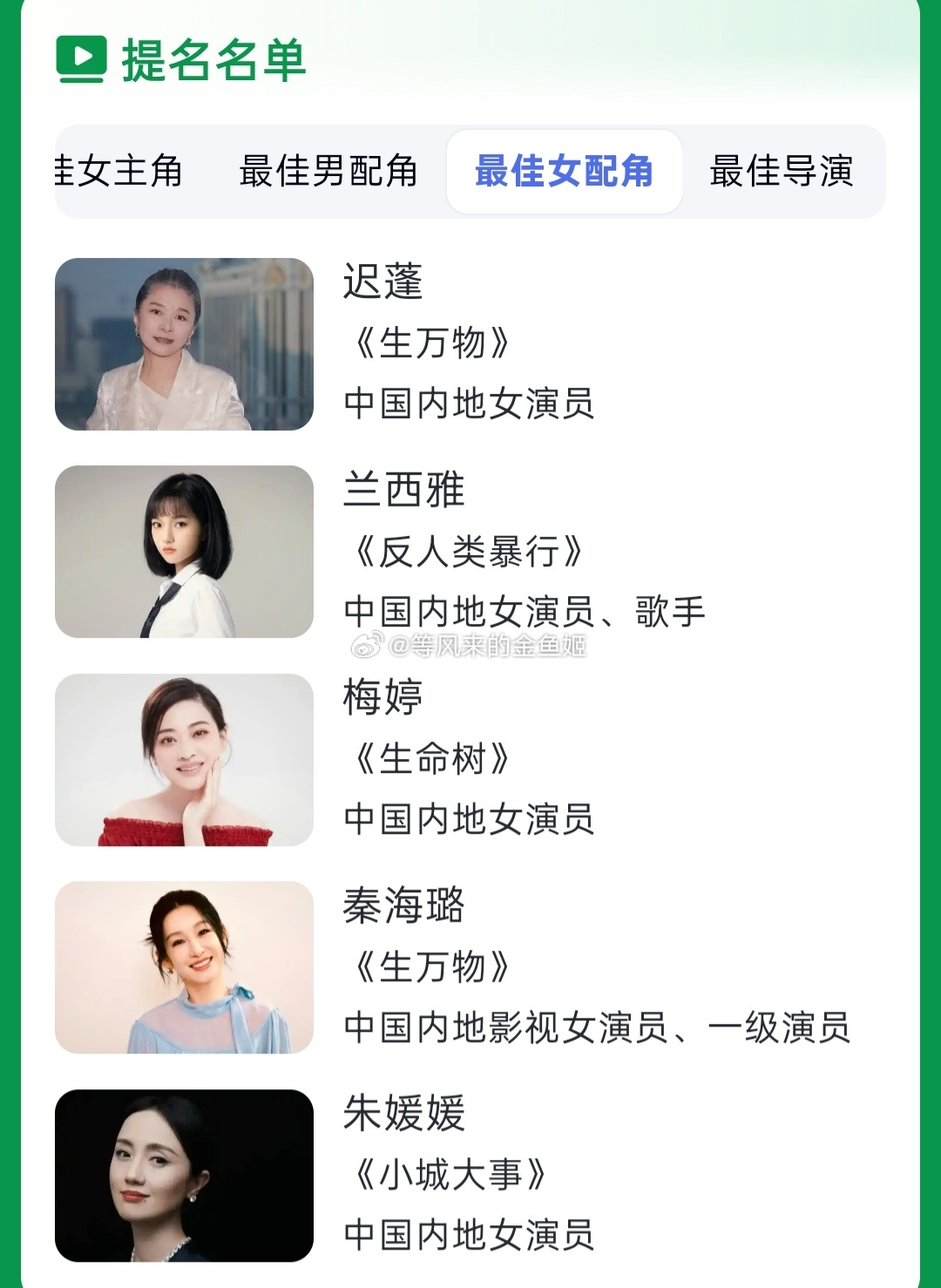 白玉兰预测觉得白玉兰最佳男主角于和伟或胡歌中选一个最佳女主角孙俪或吴樾最佳男配角