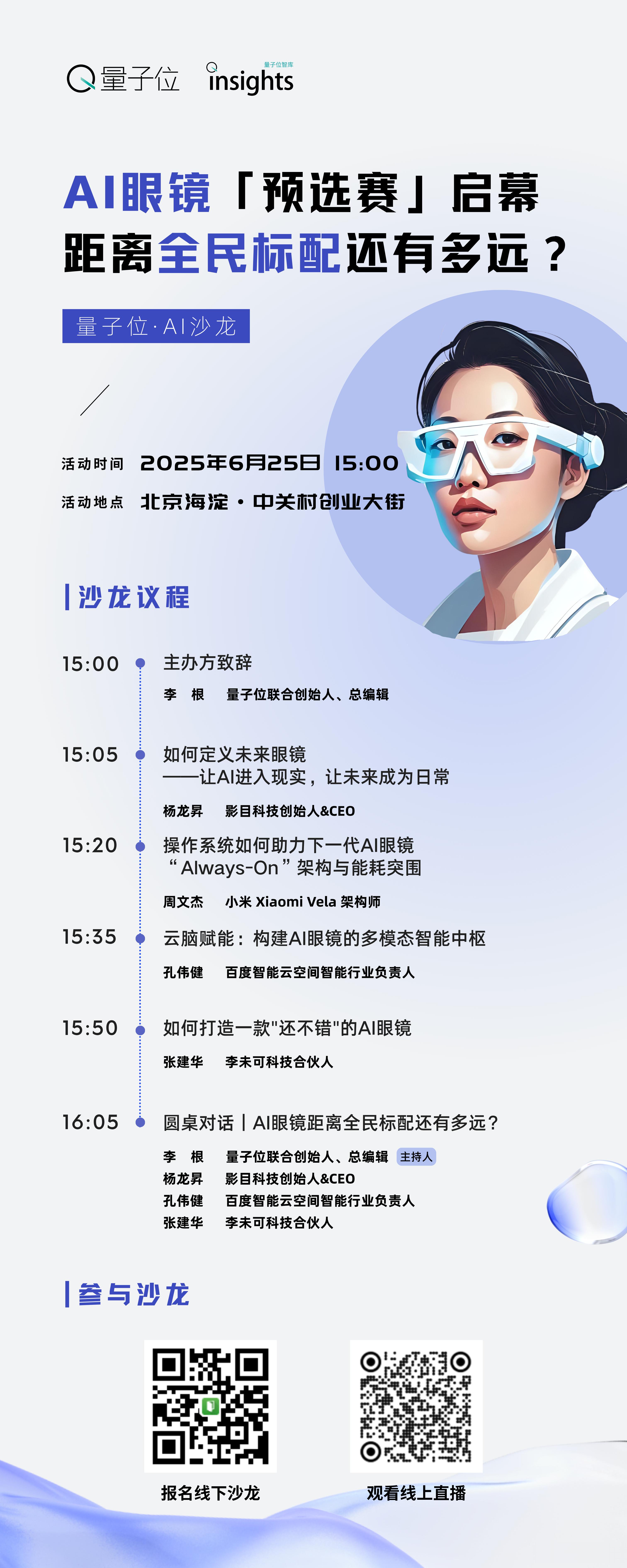 量子位AI沙龙AI眼镜离全民标配还有多远你在考虑买自己的第一副AI眼镜吗？202