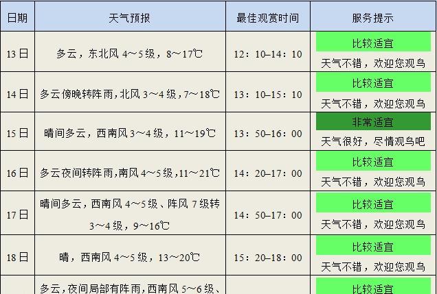 【营口发布观鸟适宜度预报！未来一周看鸟浪最佳时间来了】营口市气象局、市文旅广电局