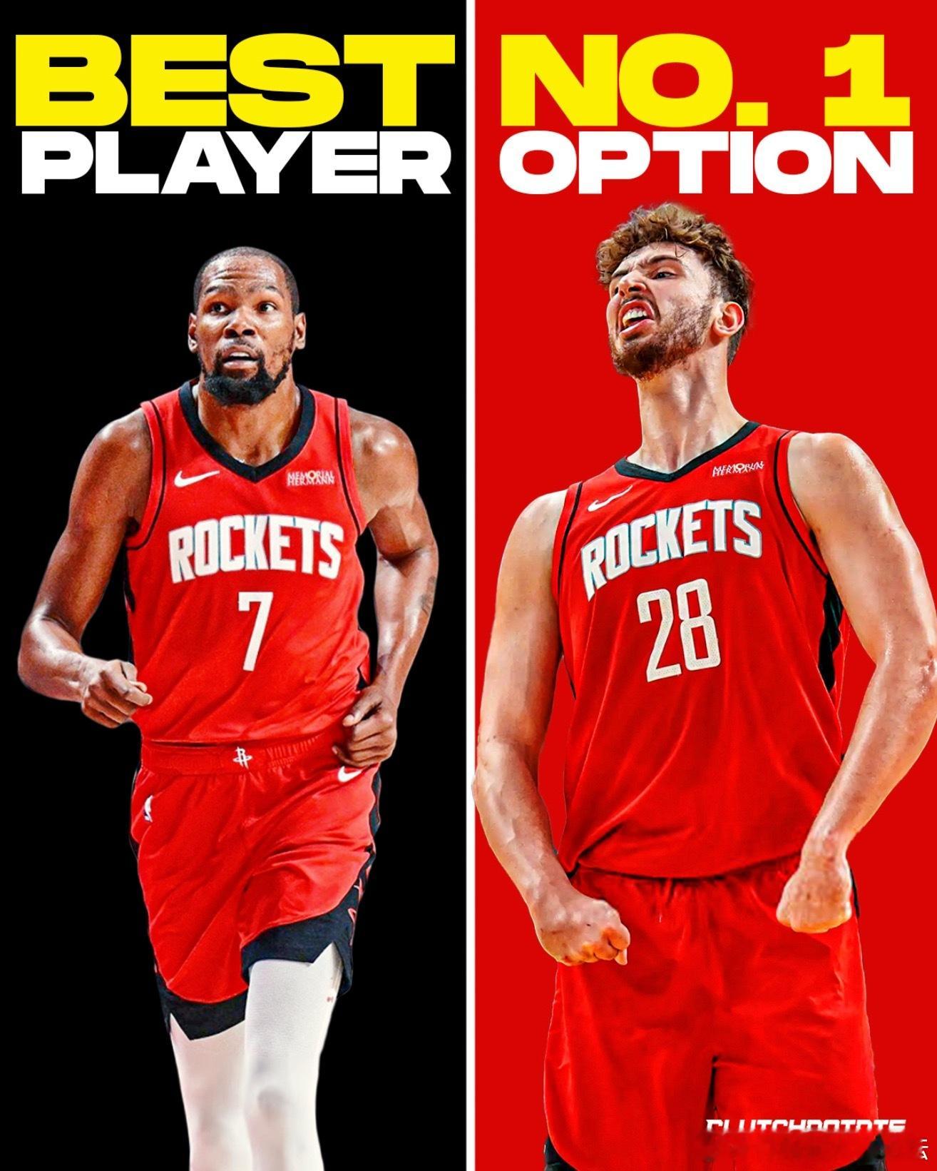 当杜兰特与申京同时在场时，火箭每百回合净胜对手19.1分：进攻效率值131.9（