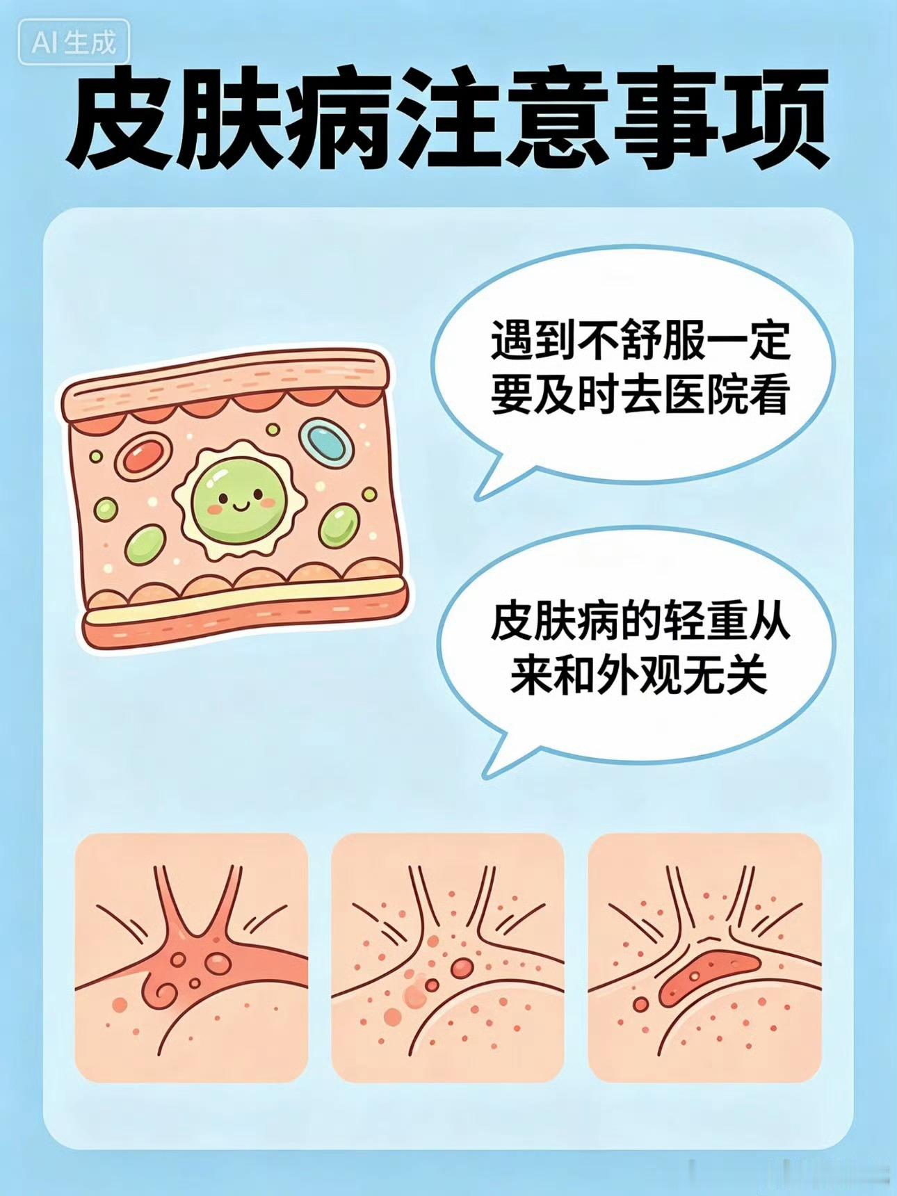 以为没事但很严重的皮肤病皮肤病的轻重从来和外观无关有些皮肤红点看着不起眼，不痛不