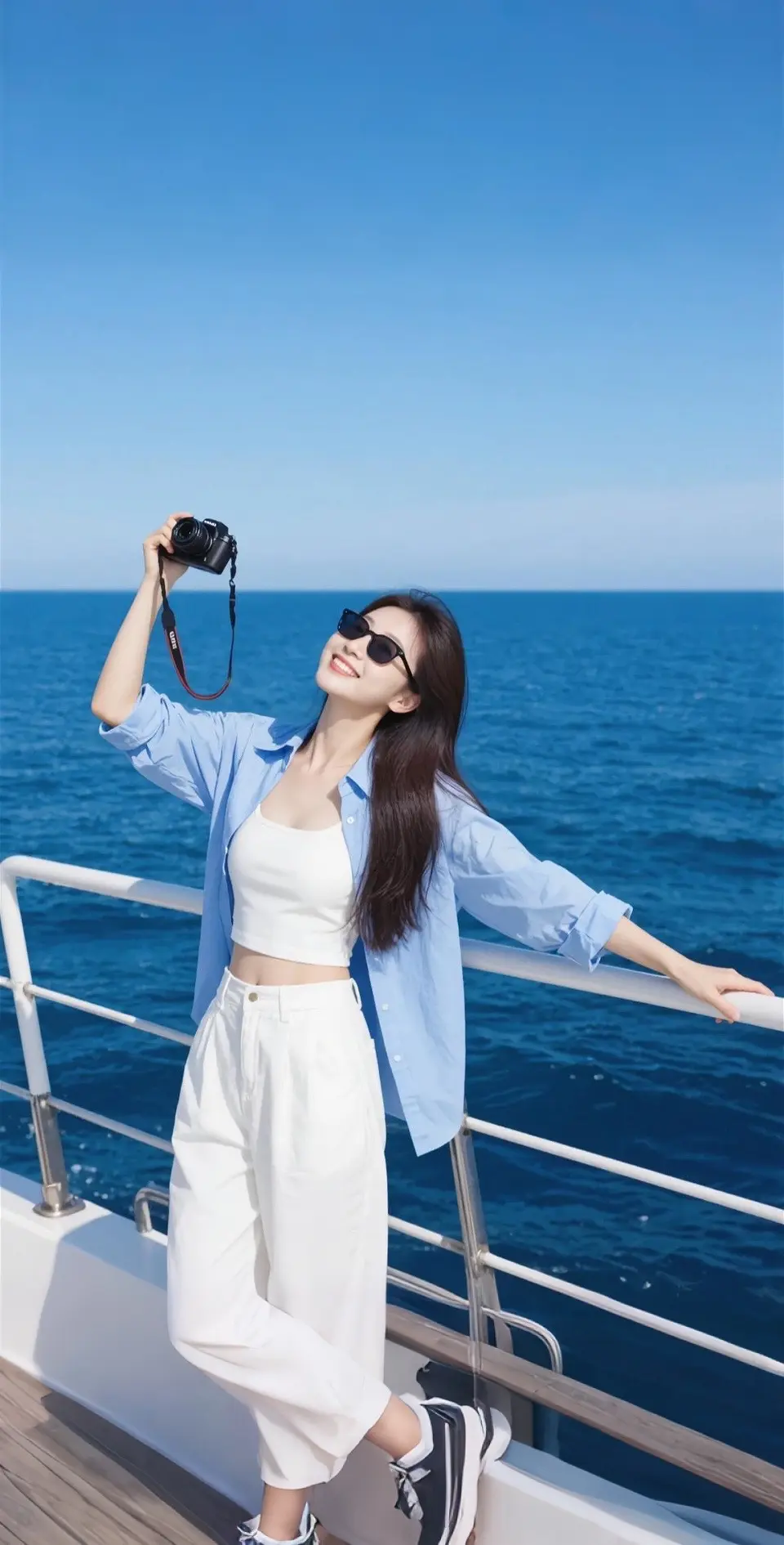 AI扩图 AI夏日海景写真