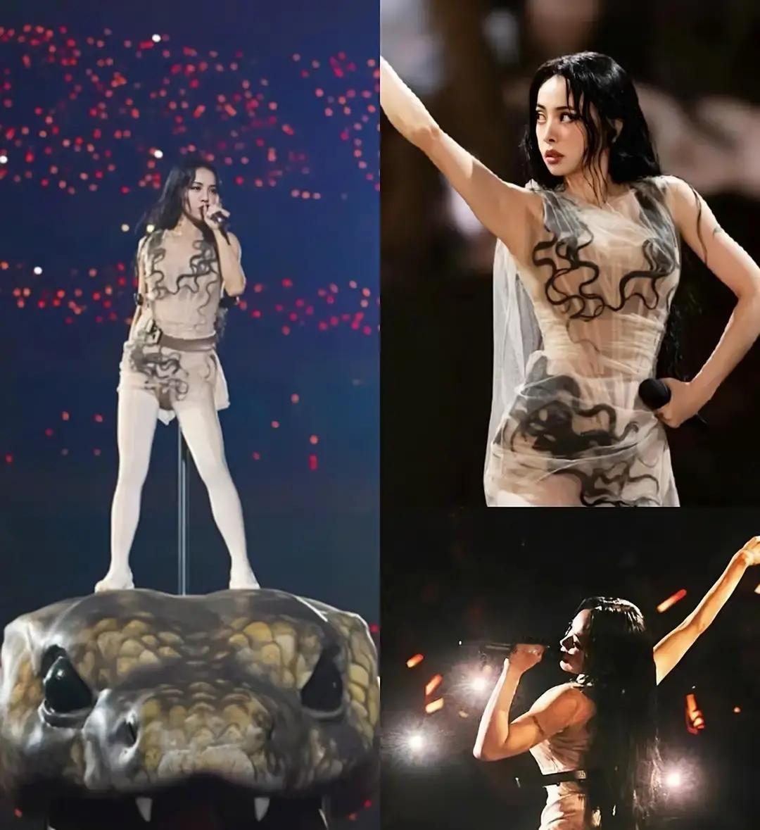 43岁她让巨蛇低头
 
昨晚刷到蔡依林驯蛇视频，心跳直接飙到120。8米高机械蛇