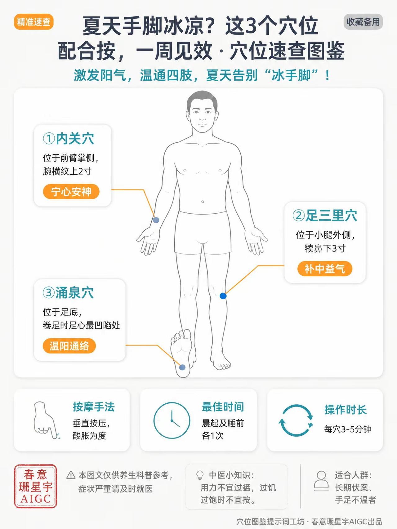 ❄️夏天还手脚冰凉？。别人热得出汗，你手脚却冰凉？别担心，中医这3个“暖气开关”