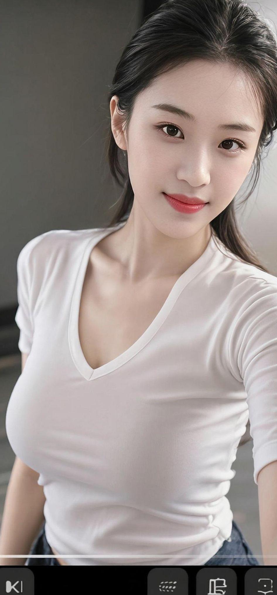 这白T恤穿得，简直是“低调中的奢华”！别人是靠颜值，我是靠领口的深邃吸引眼球。有