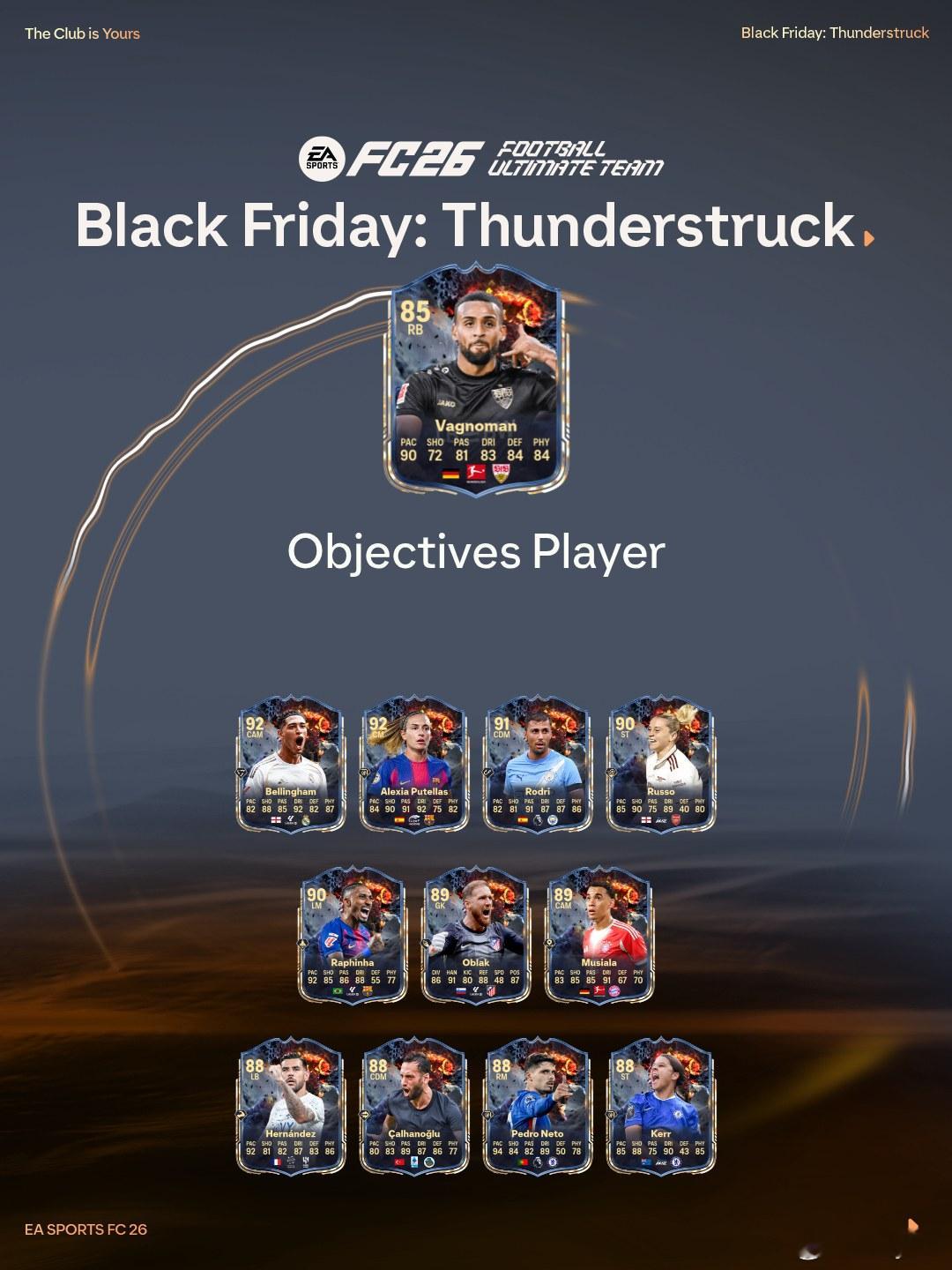 11月29日新增目标任务：• 黑色星期五：雷霆出击：Josha Vagnoman