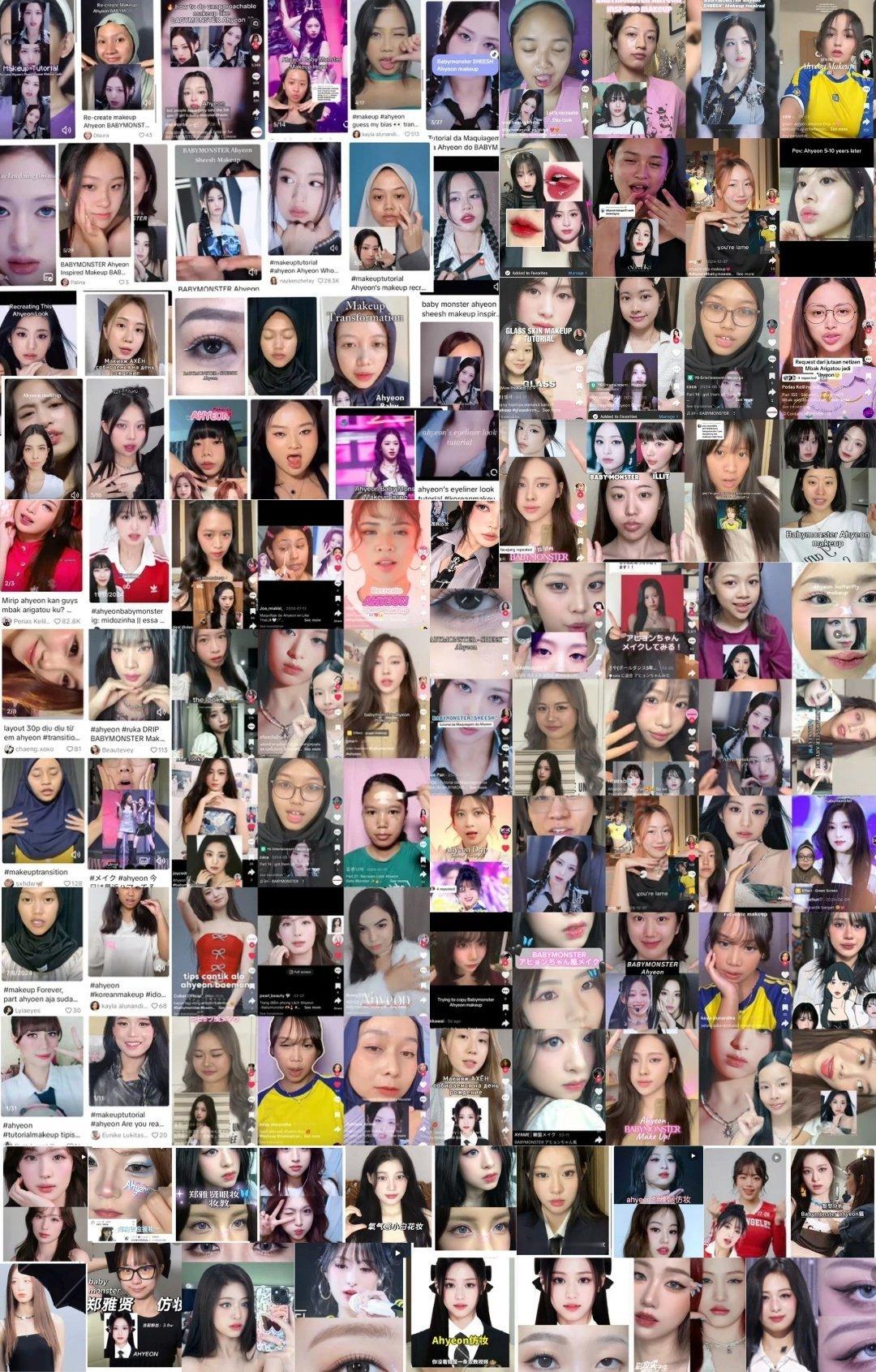 TikTok美妆区都被AHYEON的仿妆刷屏了ᓫ(°⌑°)ǃ ​​​