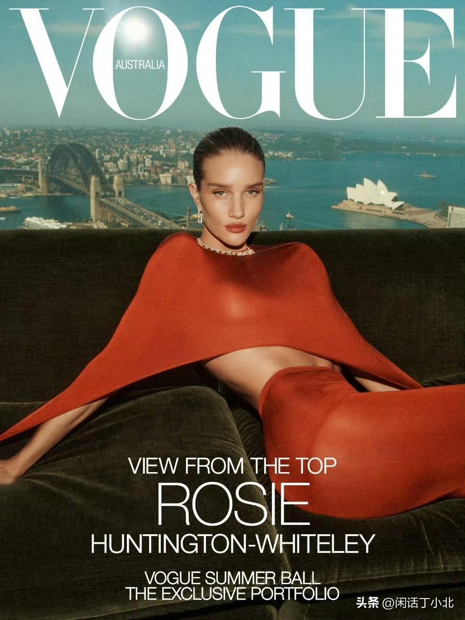 外娱资讯，模特Rosie Huntington Whiteley近日为时尚杂志《