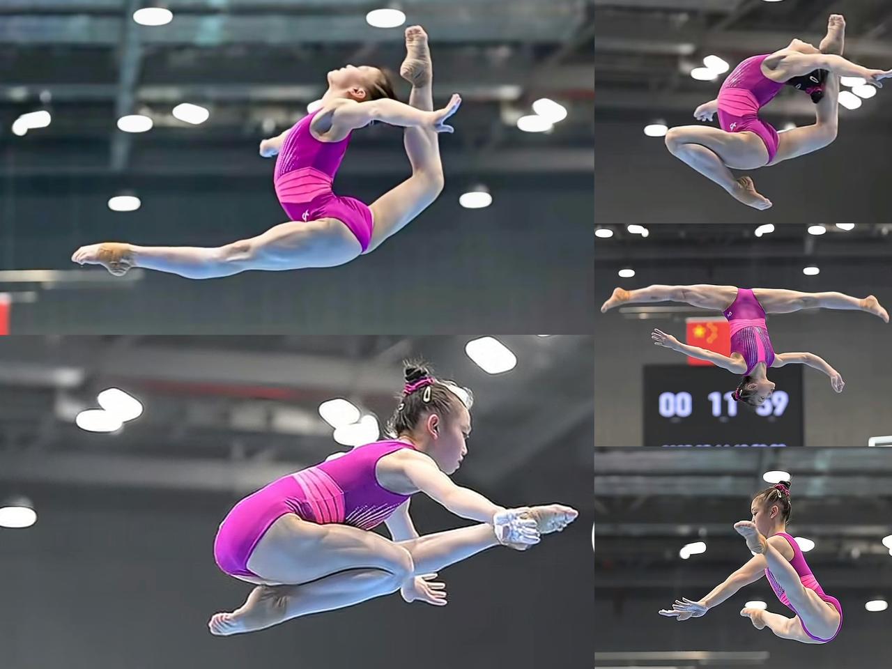 柯沁沁，

这小姑娘真的绝了，

不是因为她拿了5块金牌，而是因为她的平衡木美得