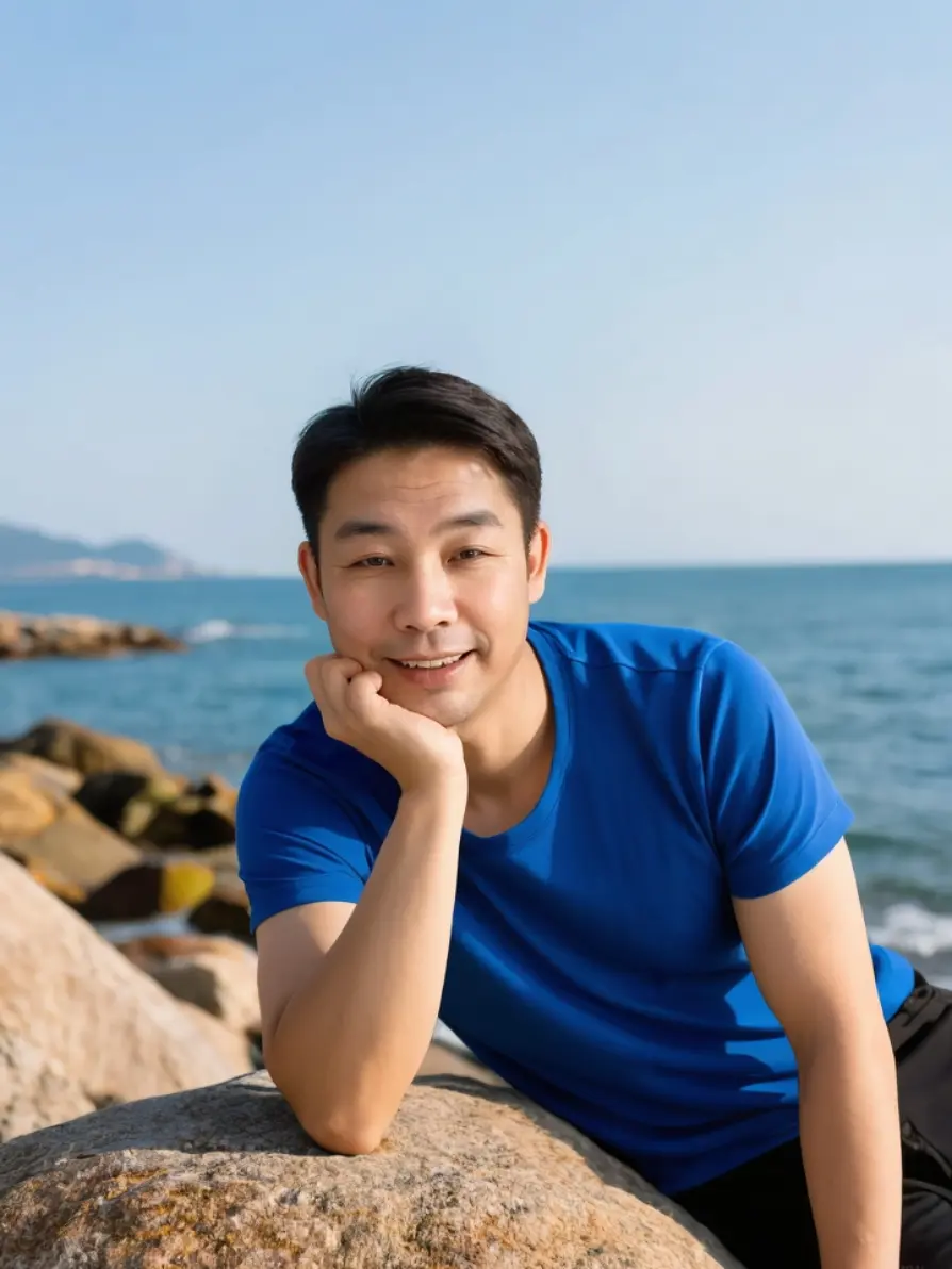 AI海边迷人写真 随变ai随便玩 开心 开心就是幸福