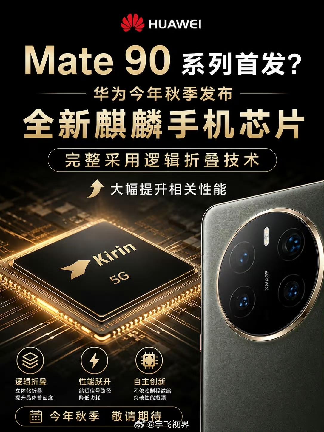 软硬双王炸登场，华为Mate90搭载鸿蒙7同期对标苹果！

今年秋季旗舰新机看点