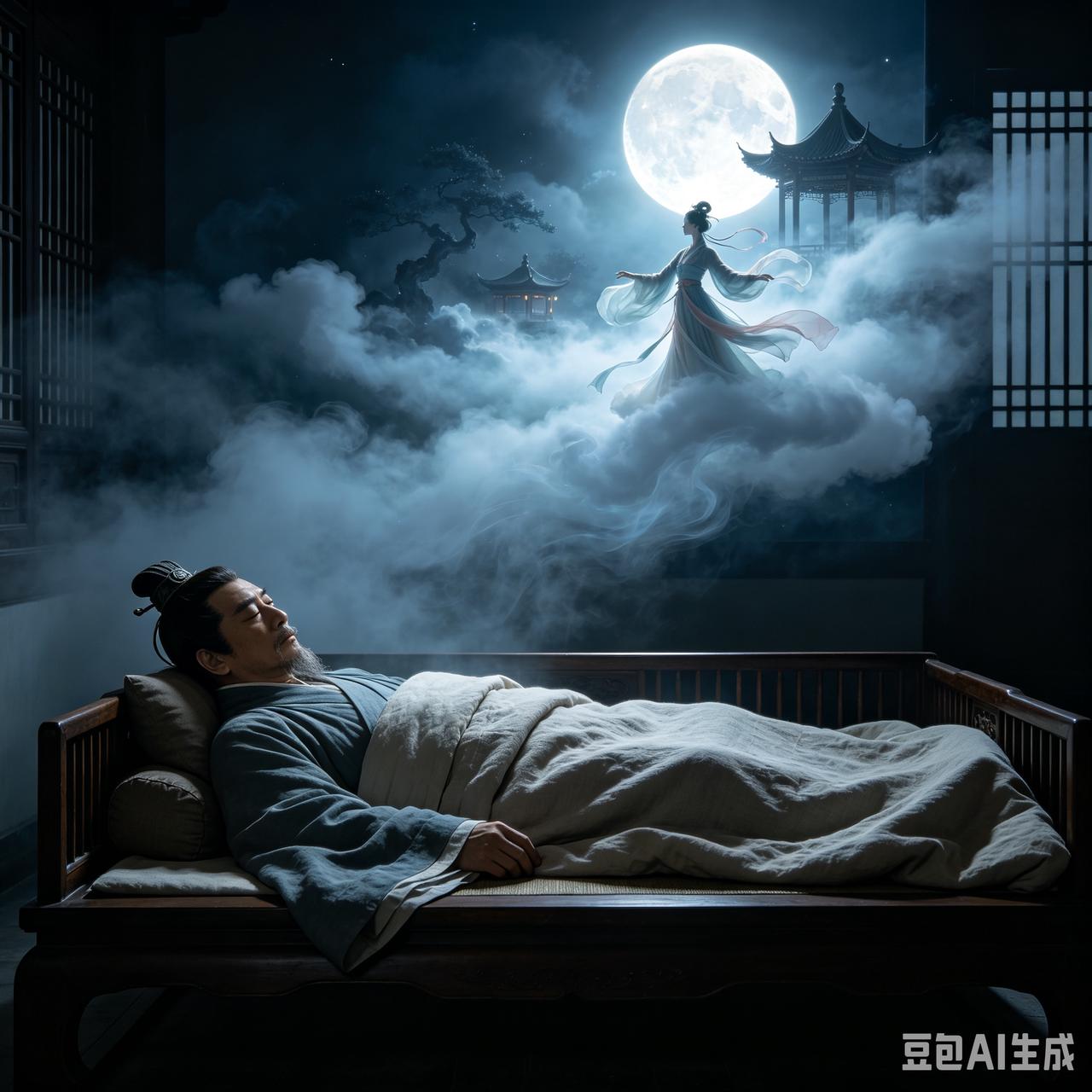 夜里做噩梦，吓出一身冷汗，猛然惊醒——
长舒一口气：幸好只是个梦！

有个给人挑