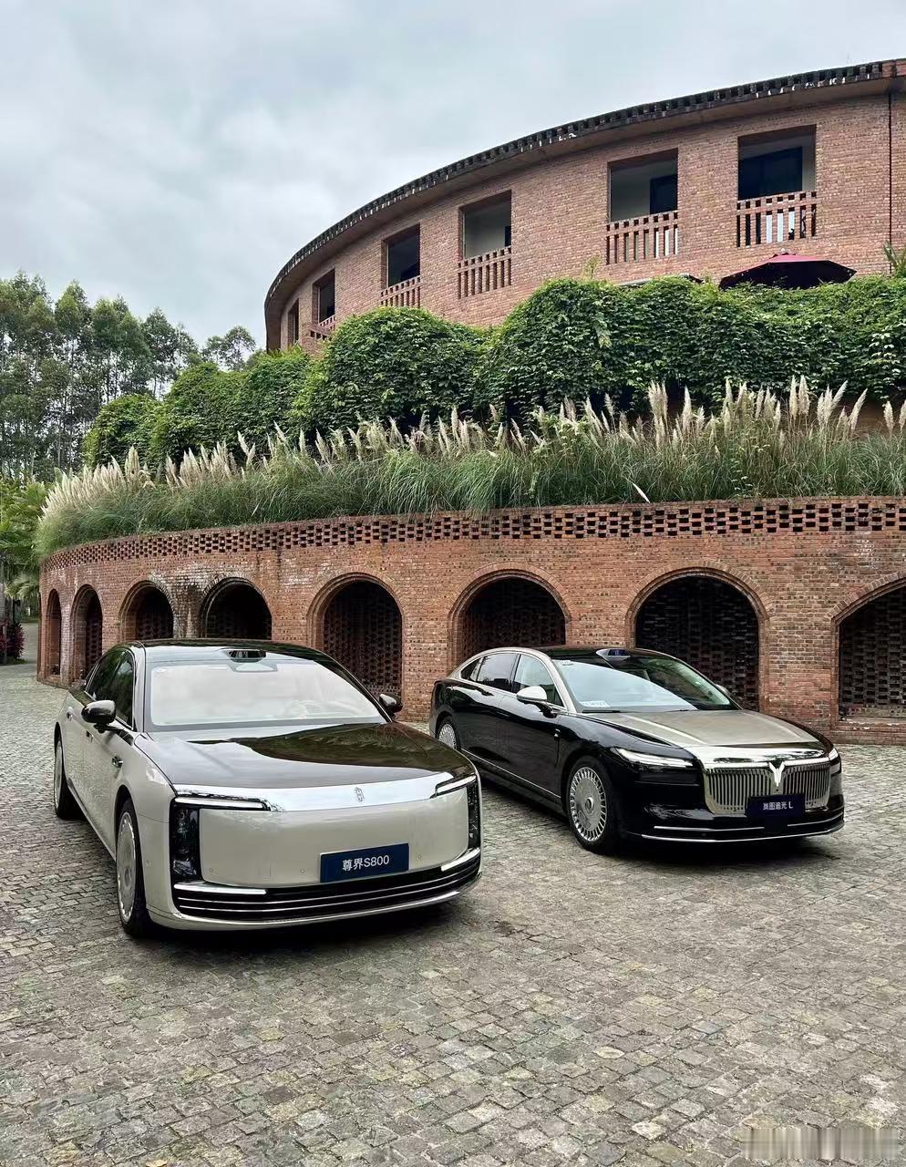 国产双雄豪车同框岚图追光L与尊界S800的同框画面真是赏心悦目，这两款车的气质，