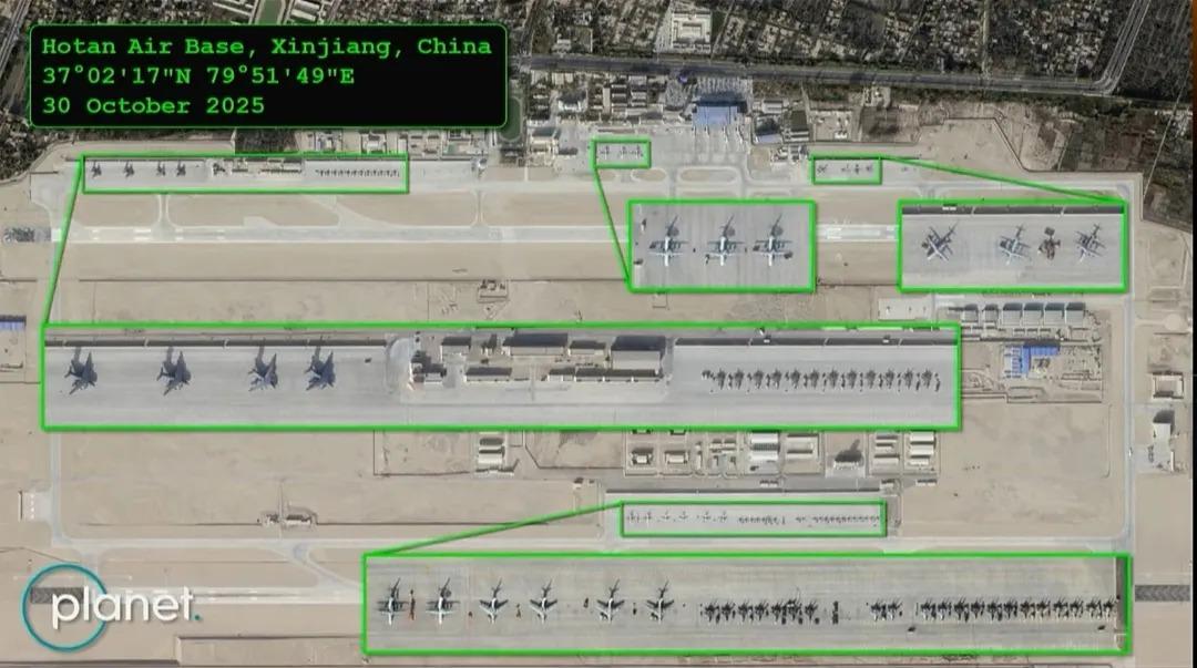 250架战机在中国西北激战，8大空军基地联动，外媒惊呼前所未见！

最近有张太空