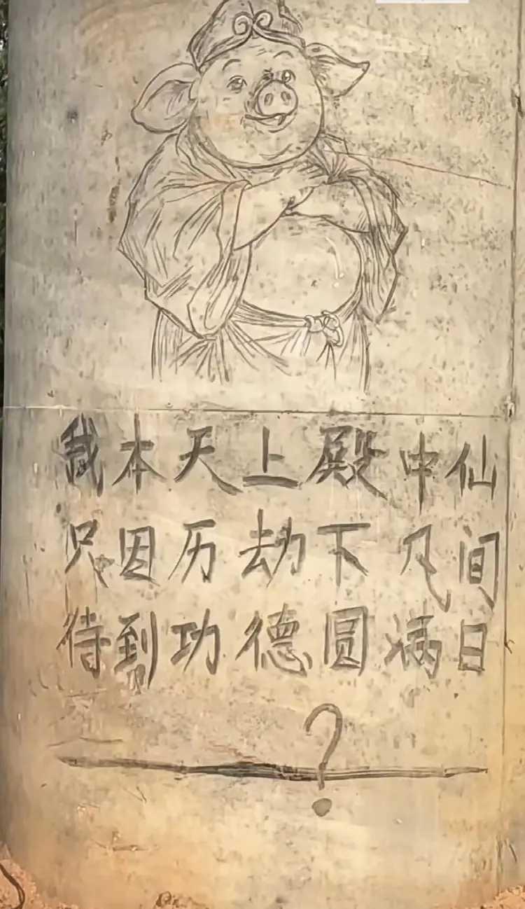 看了一则无名诗，续了最后一句。
全诗这样：
我本天下殿中仙，
只因历劫下凡间。