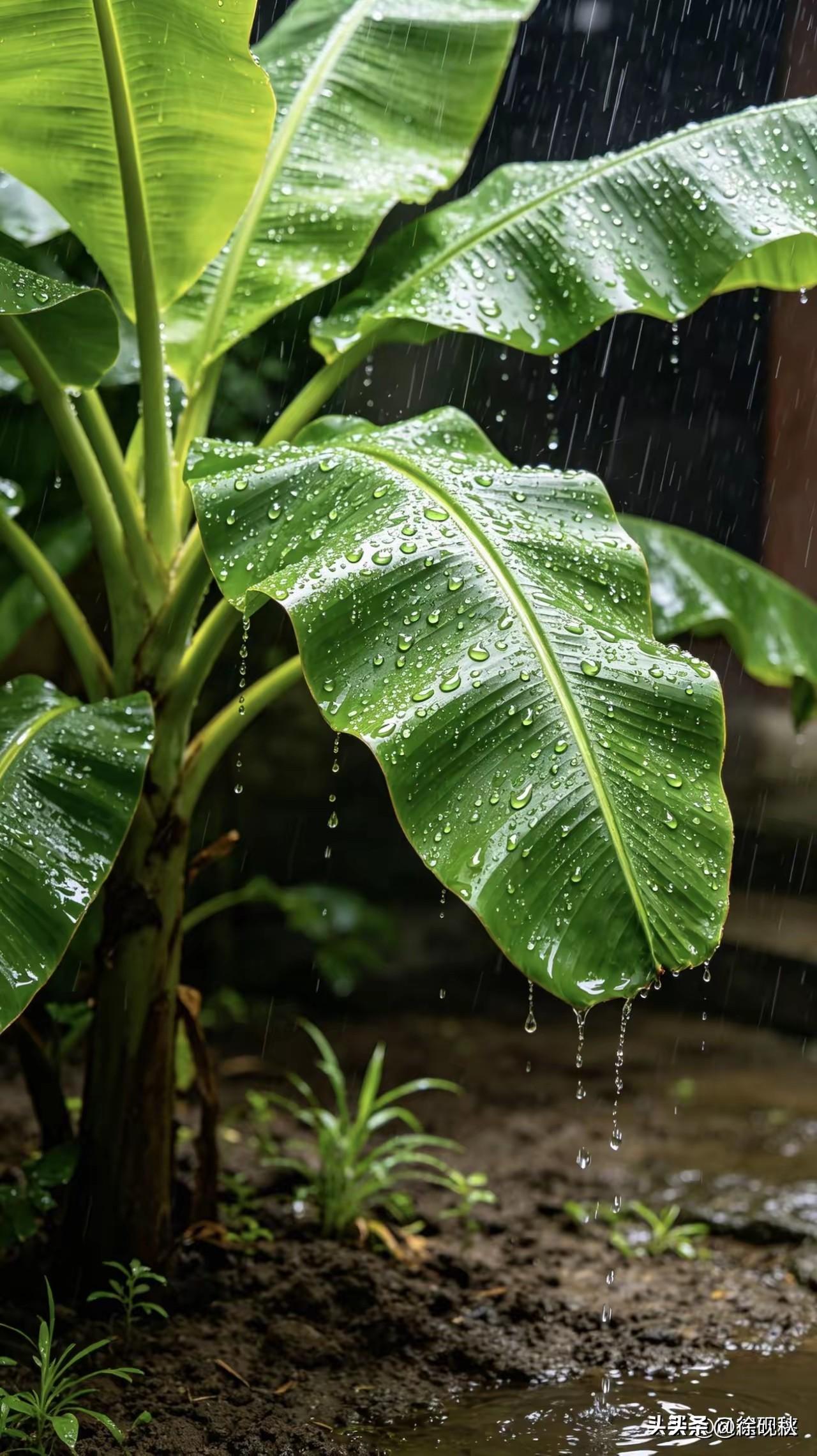 上联：雨润芭蕉翠
下联：风来翰墨香