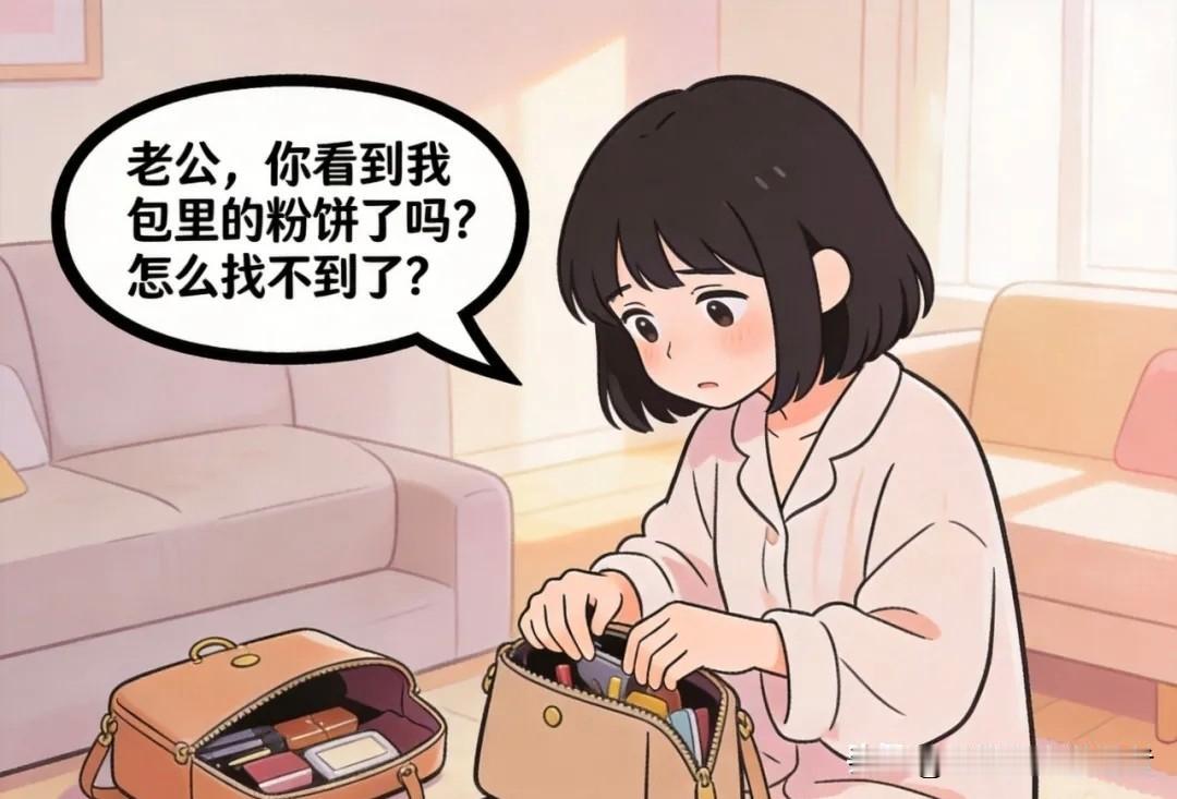 趣味漫画 | 老婆：老公，看到我粉饼了吗？老公：我可没吃嗷！漫画小趣味 夫妻漫画