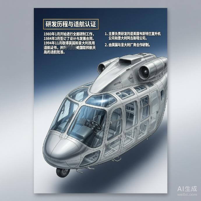 军事ai新视野 EH-101“灰背隼”通用直升机［英］机长：19.53米主旋翼直