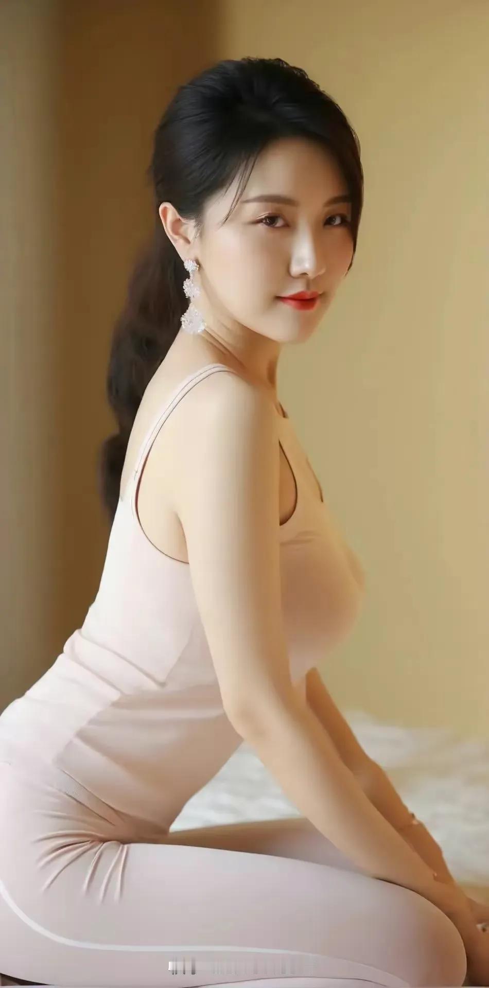优雅的气质美女，内衣秀