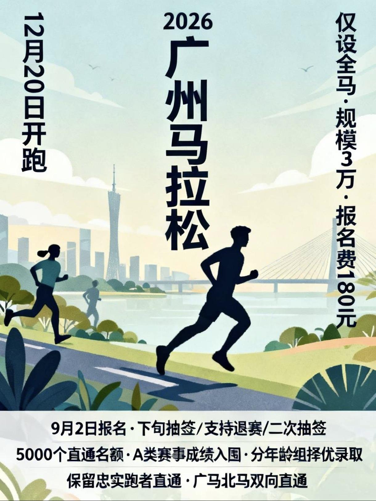 2026广州马拉松开启报名，直通规则迎来重大调整，也为北马释放积极信号！
 
广