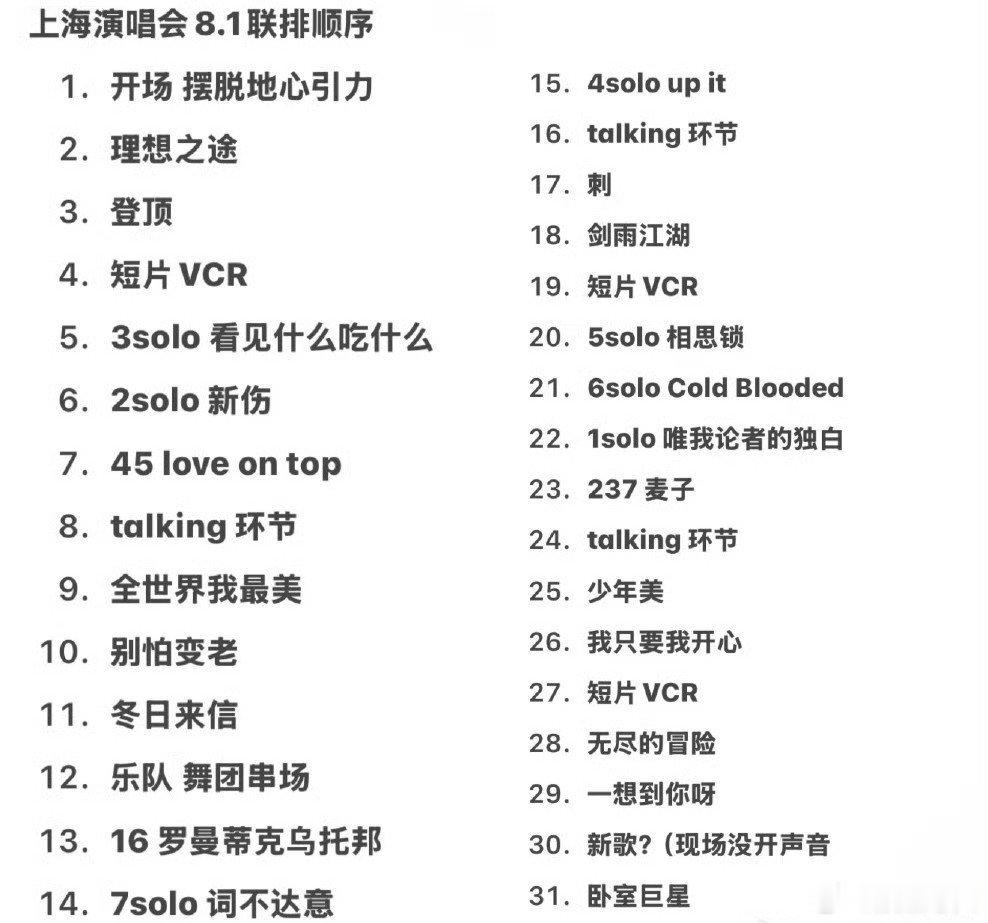 时代少年团节目单 时代少年团“加冠礼”收官场上海站今天（8月2日）开唱，但官方完