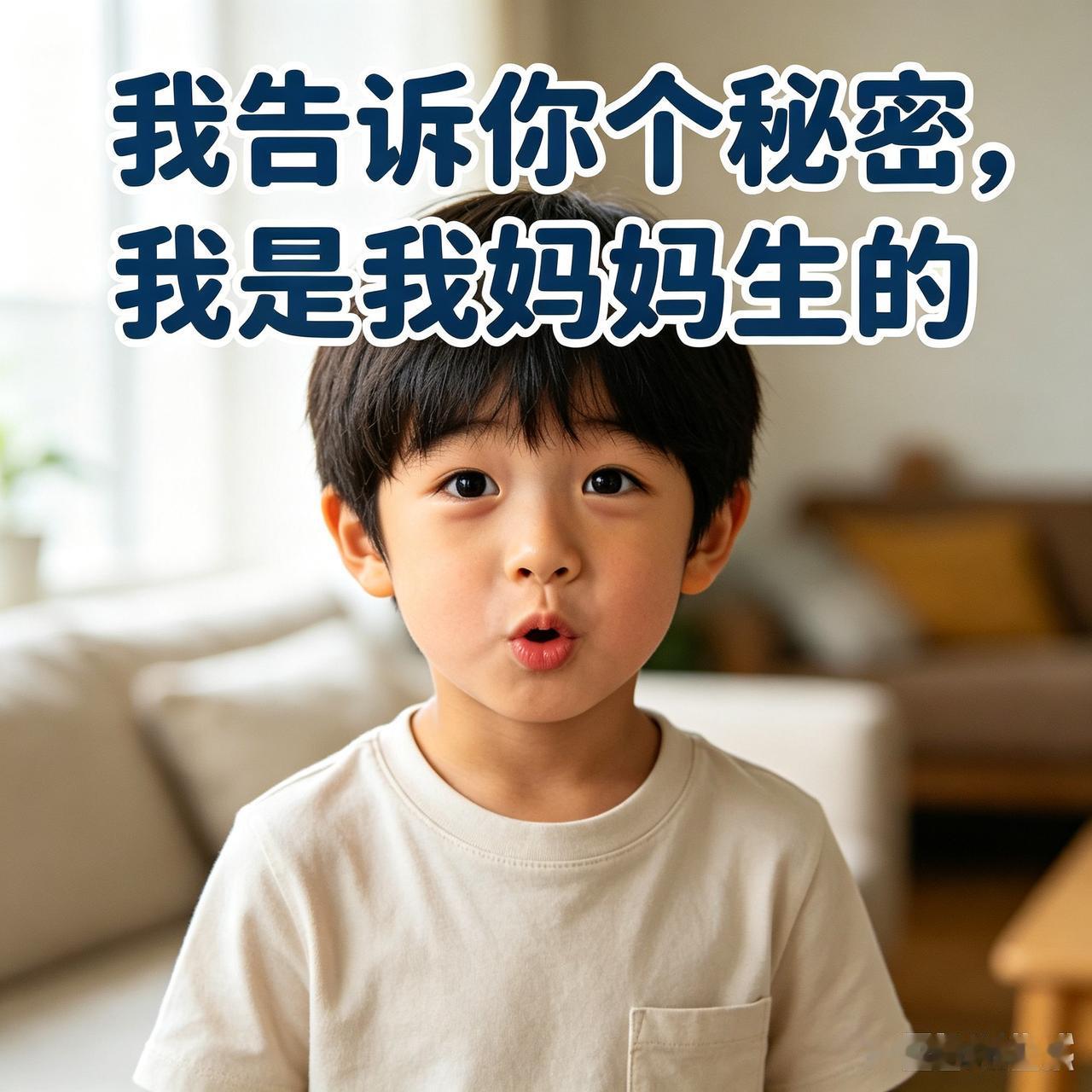 我答应他:好！
他说:我是我妈妈生的。