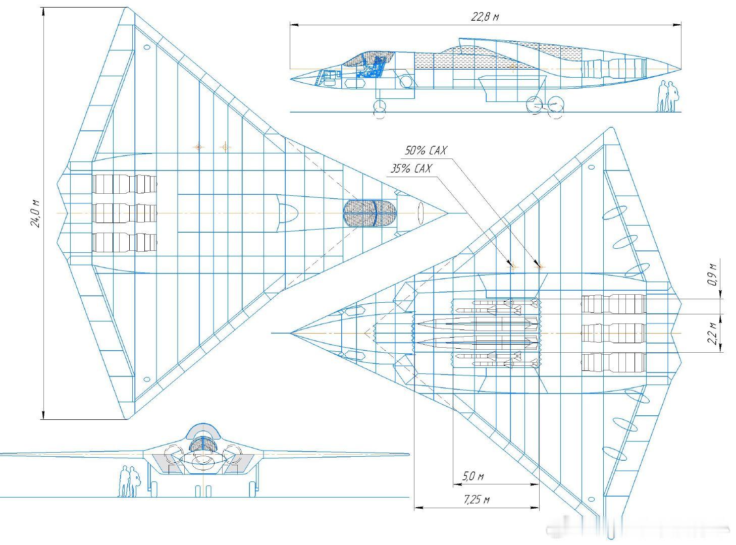 老外画的J-36结构图。 飞扬军事[超话]    